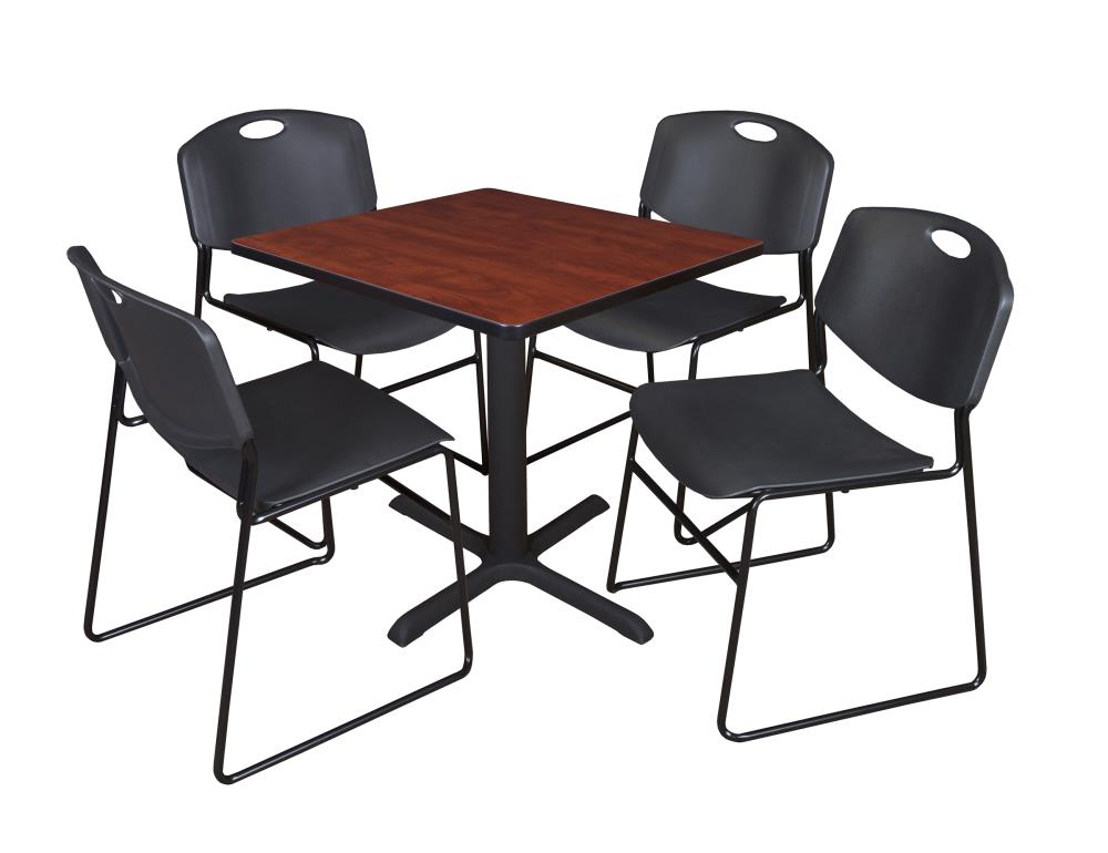 Regency TB3030CH44BK Breakroom Red 4-Person Training Table (30-in W x 29-in H)