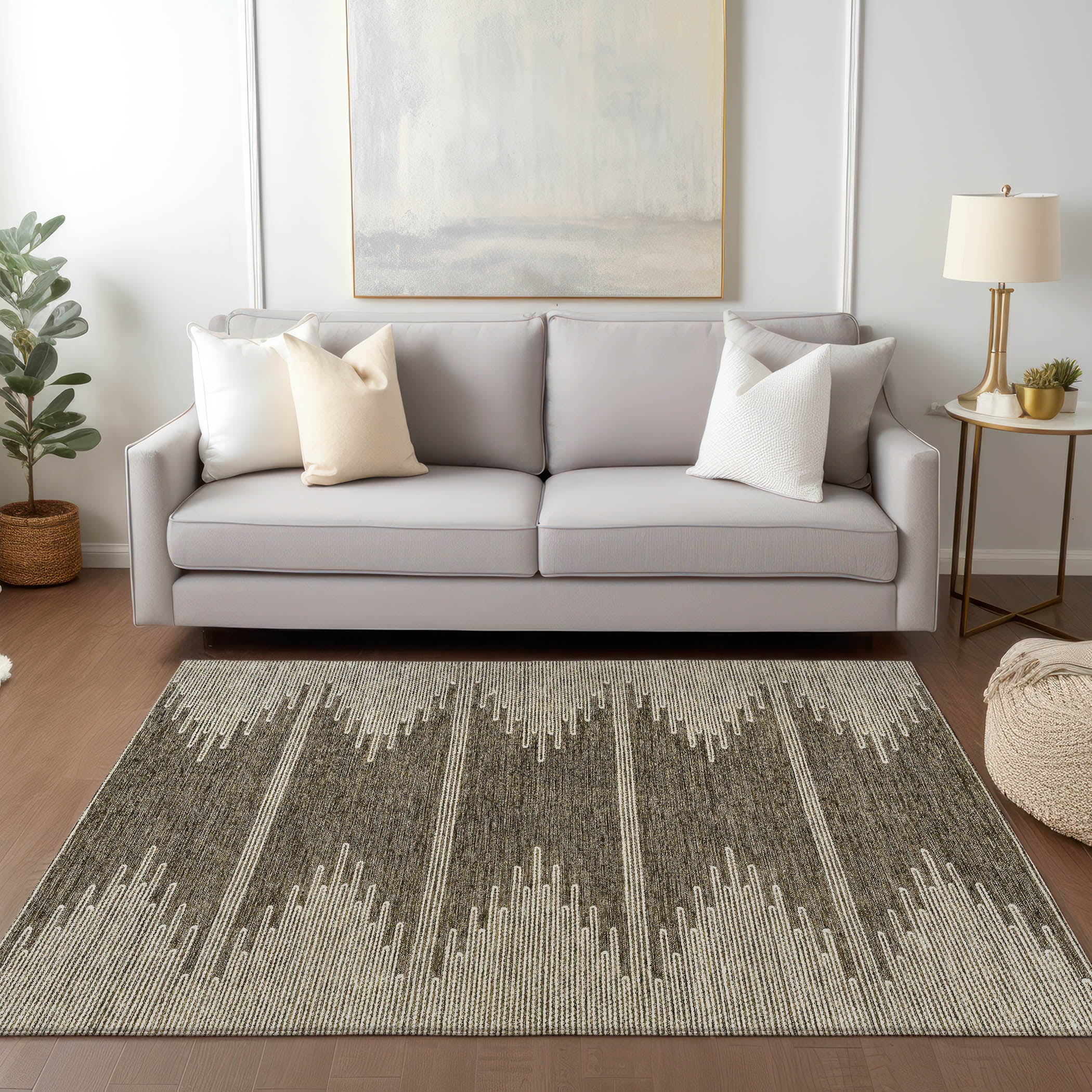 Addison Rugs ACN647CF8X10 Chantille ACN647CF 8 x 10 (ft) Polyester Coffee Rectangular Indoor/Outdoor Abstract Machine washable Area rug