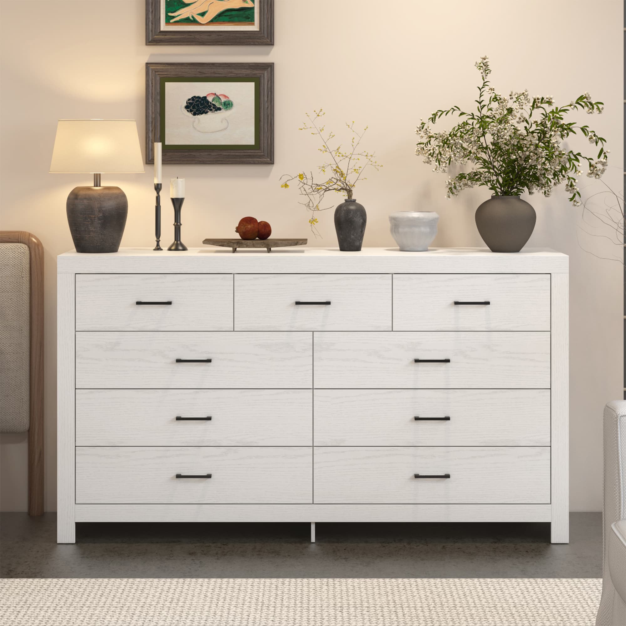 FUFU&GAGA KF200260-01 Off-white 9 -Drawer Standard dresser