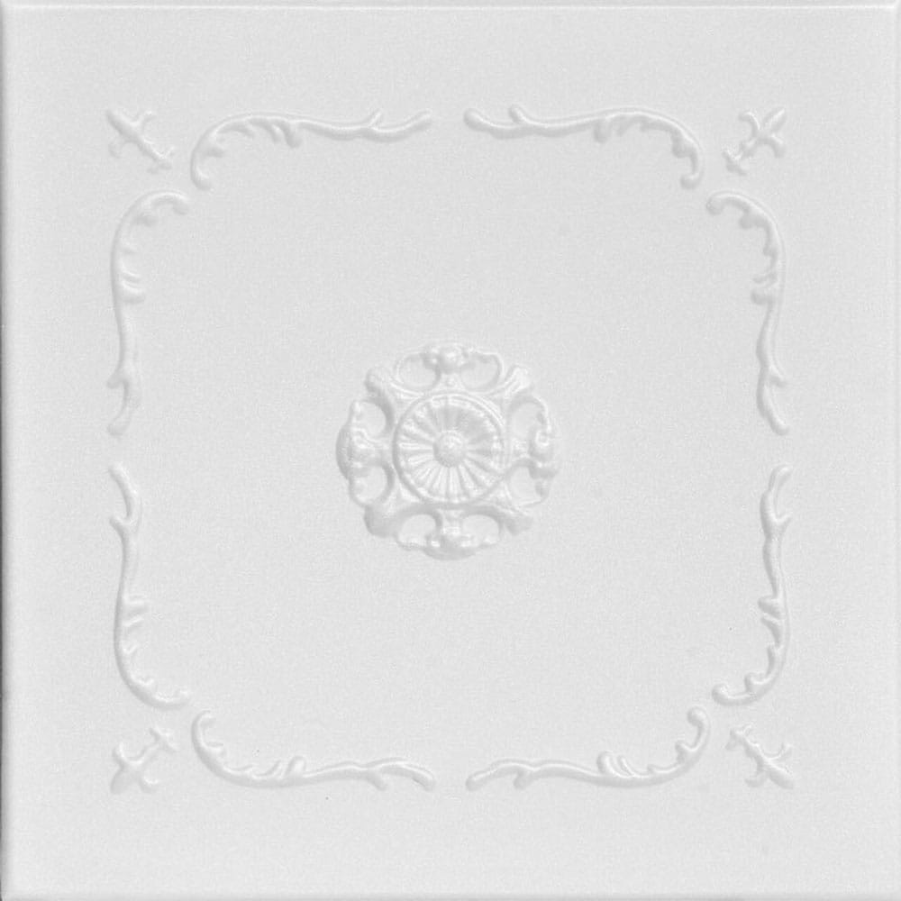 A La Maison Ceilings 1.67-ft x 1.67-ft Beadboard Plain White Polystyrene Surface-mount Ceiling Tile (8-Pack, 21.6-sq ft / Case)