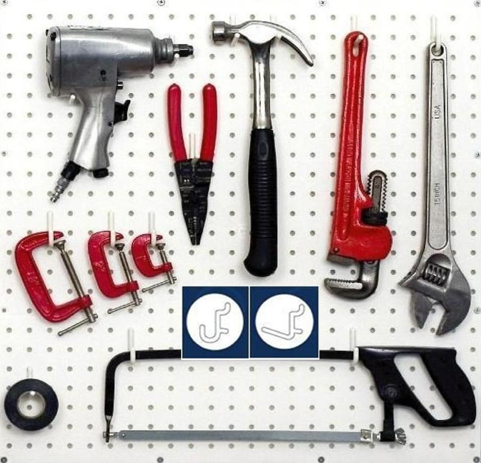 WallPeg Wallpeg Plastic Pegboard Panels Garage Storage Kit 72 Inch Wide ...