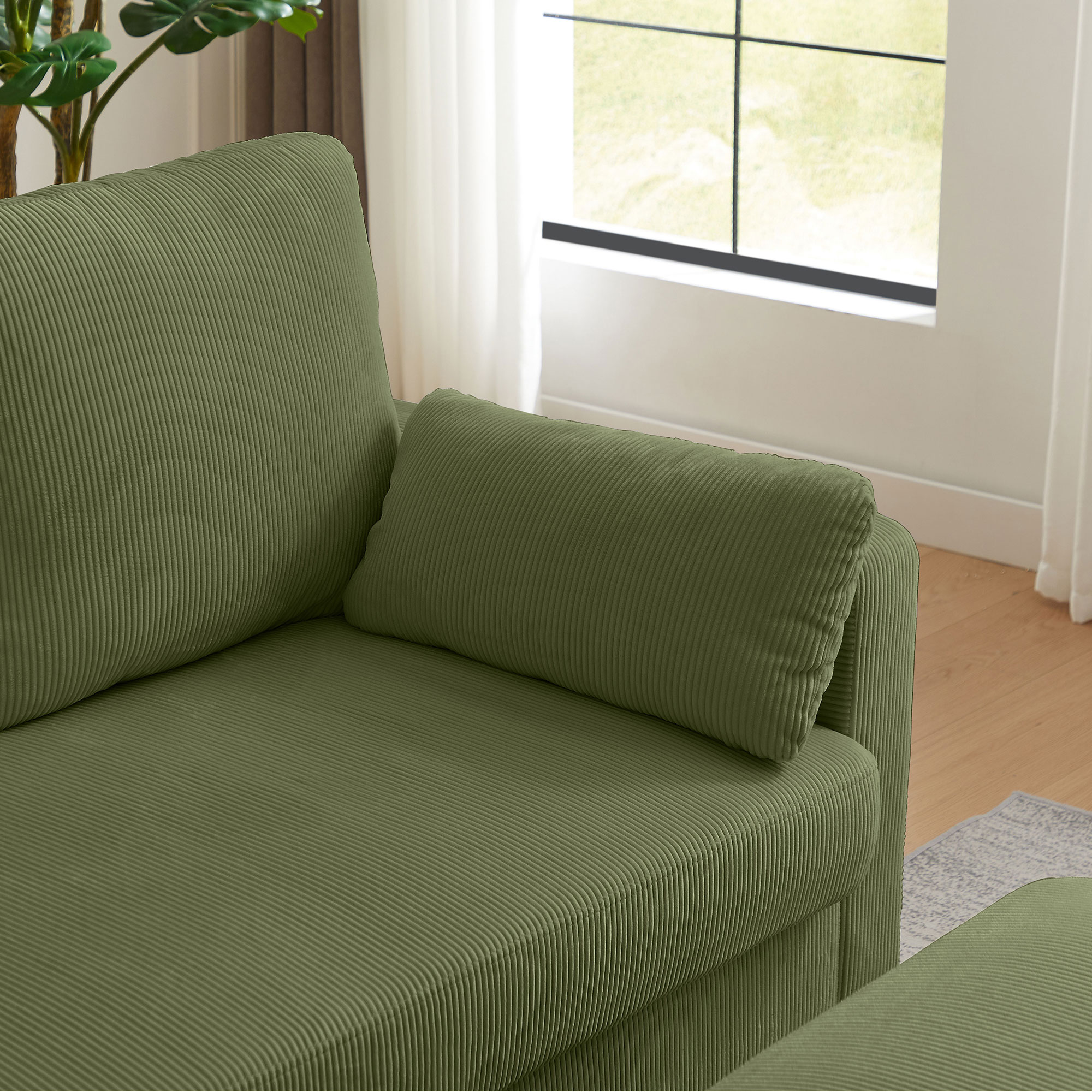 Jarenie YMX45 101-in Modern Green Polyester/Blend 6+-seater Sofa