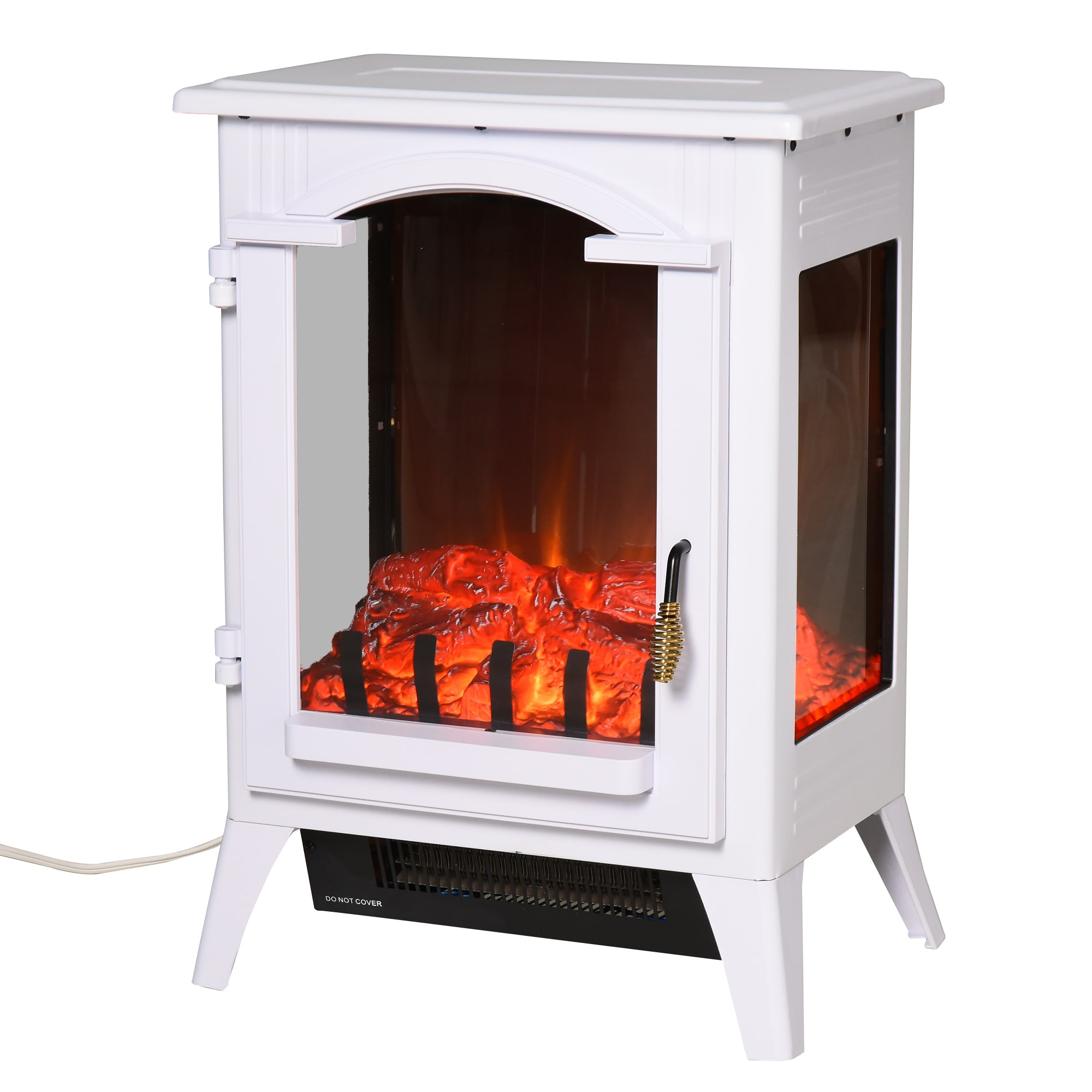 Kahomvis AOS-QP1092-844 16.5-Inches W White Free standing Fan-forced Corner or flat wall Electric Fireplace