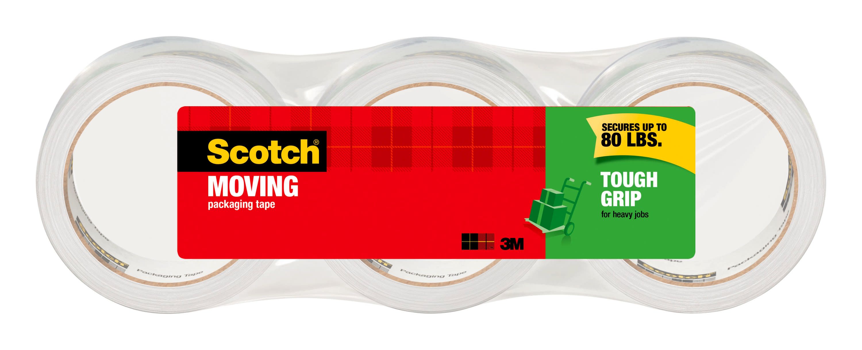 Scotch Book Tape Value Pack, 3 Core, (2) 1.5 x 15 yds, (4) 2 x 15 yds,  (2) 3 x 15 yds, Clear, 8/Pack