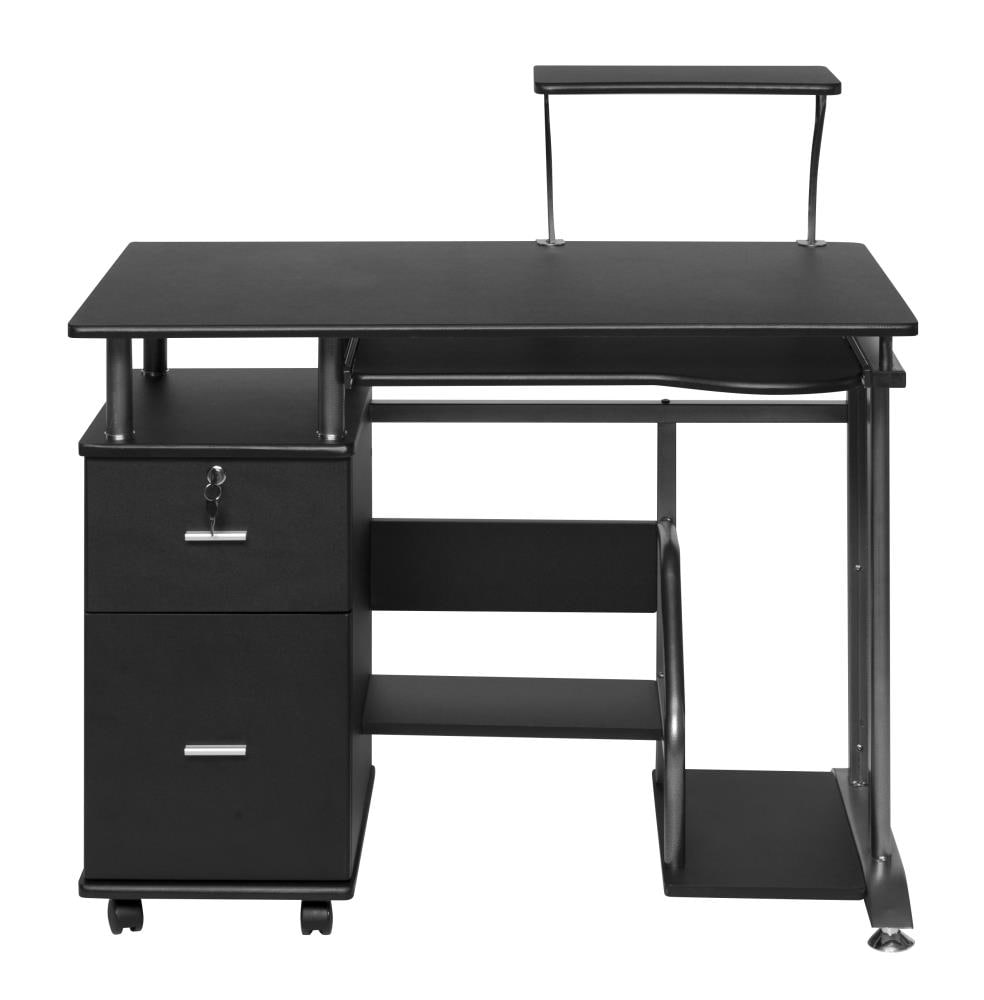 OneSpace Rothmin 43-in Black Modern/Contemporary Computer Desk Hutch  Included in the Desks department at 
