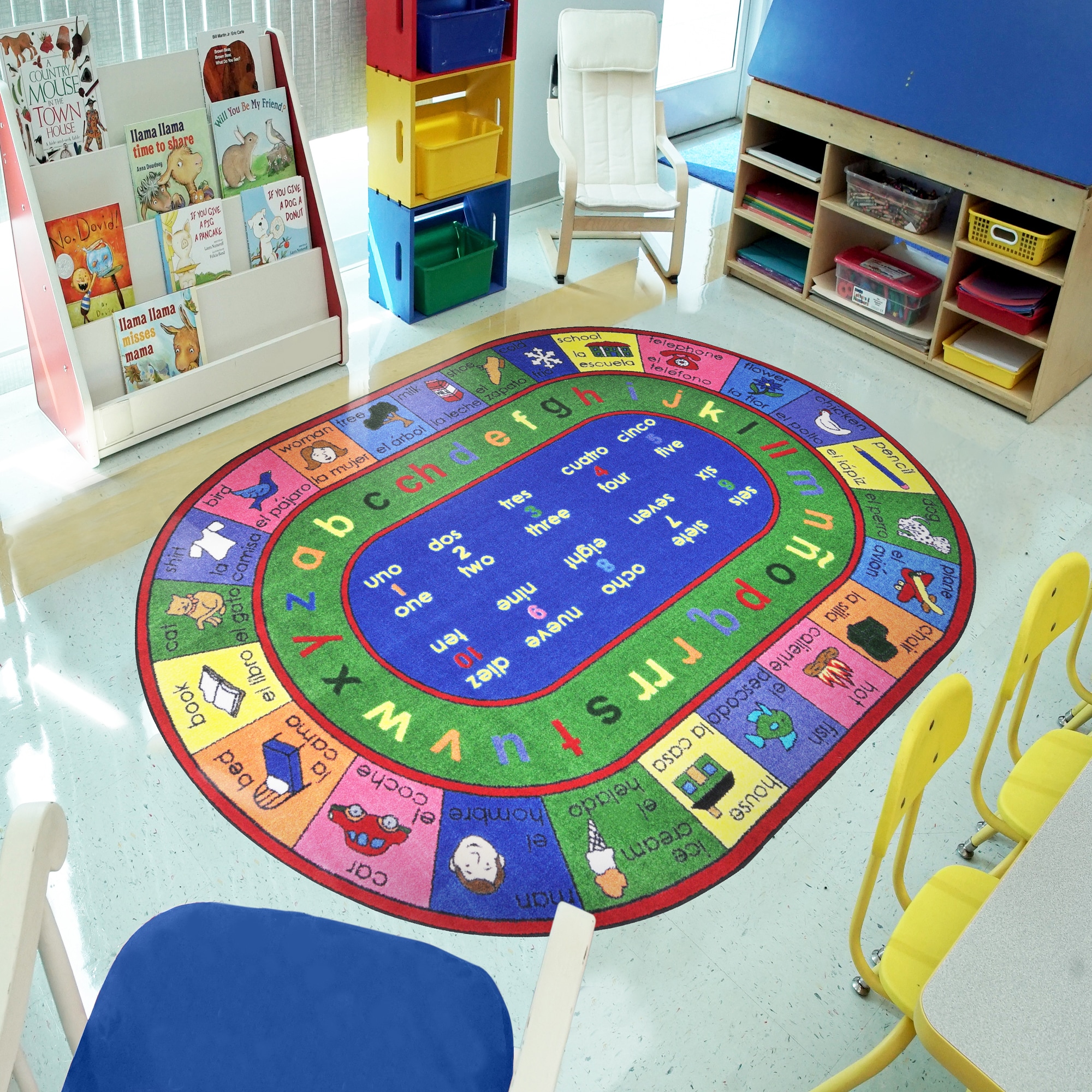 Joy Carpets 1412CC Kid Essentials 5 x 8 (ft) Tufted Nylon Marine Rectangular Indoor Area rug