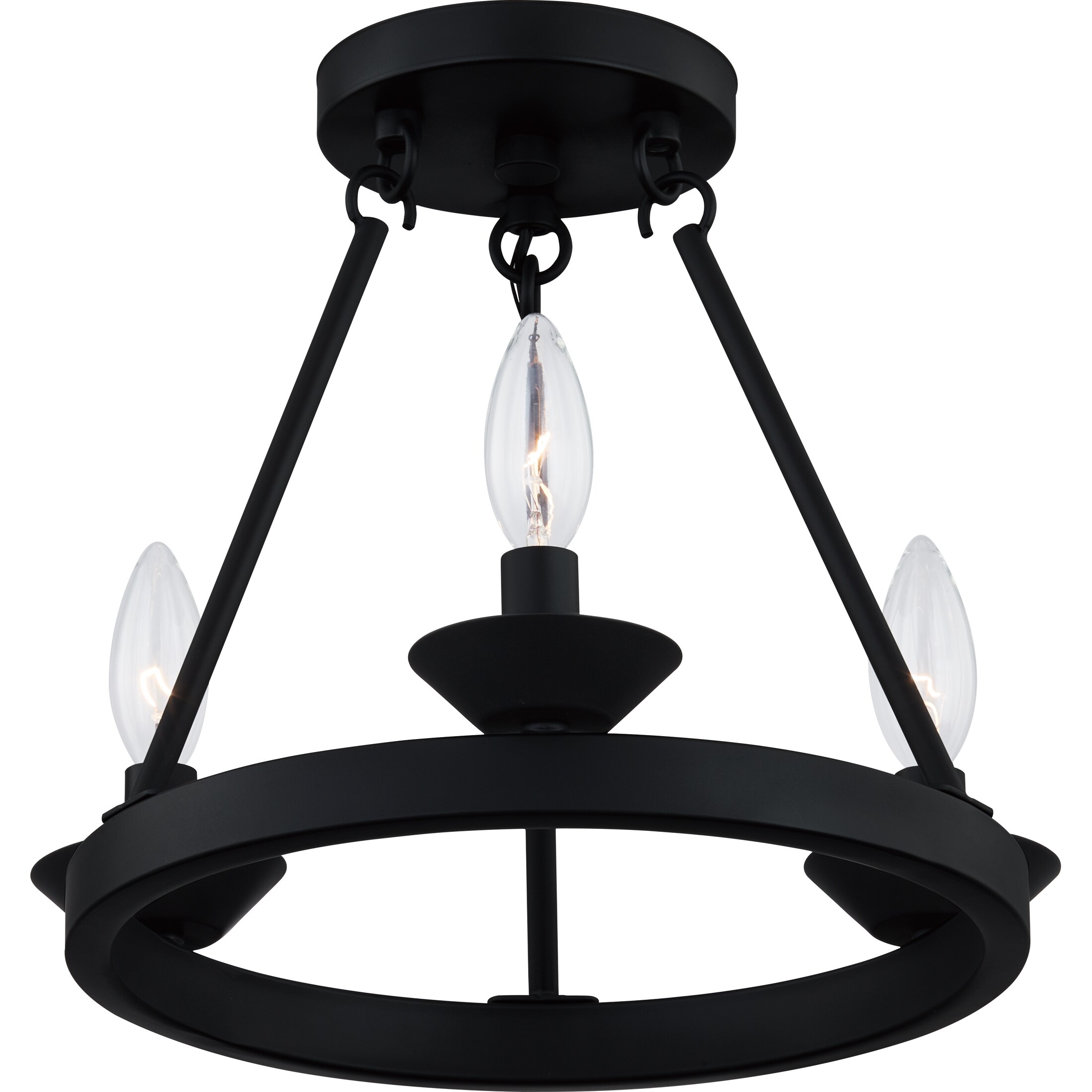 Quoizel Henderson 1-Light 12.375-in Black Semi-Flush mount light