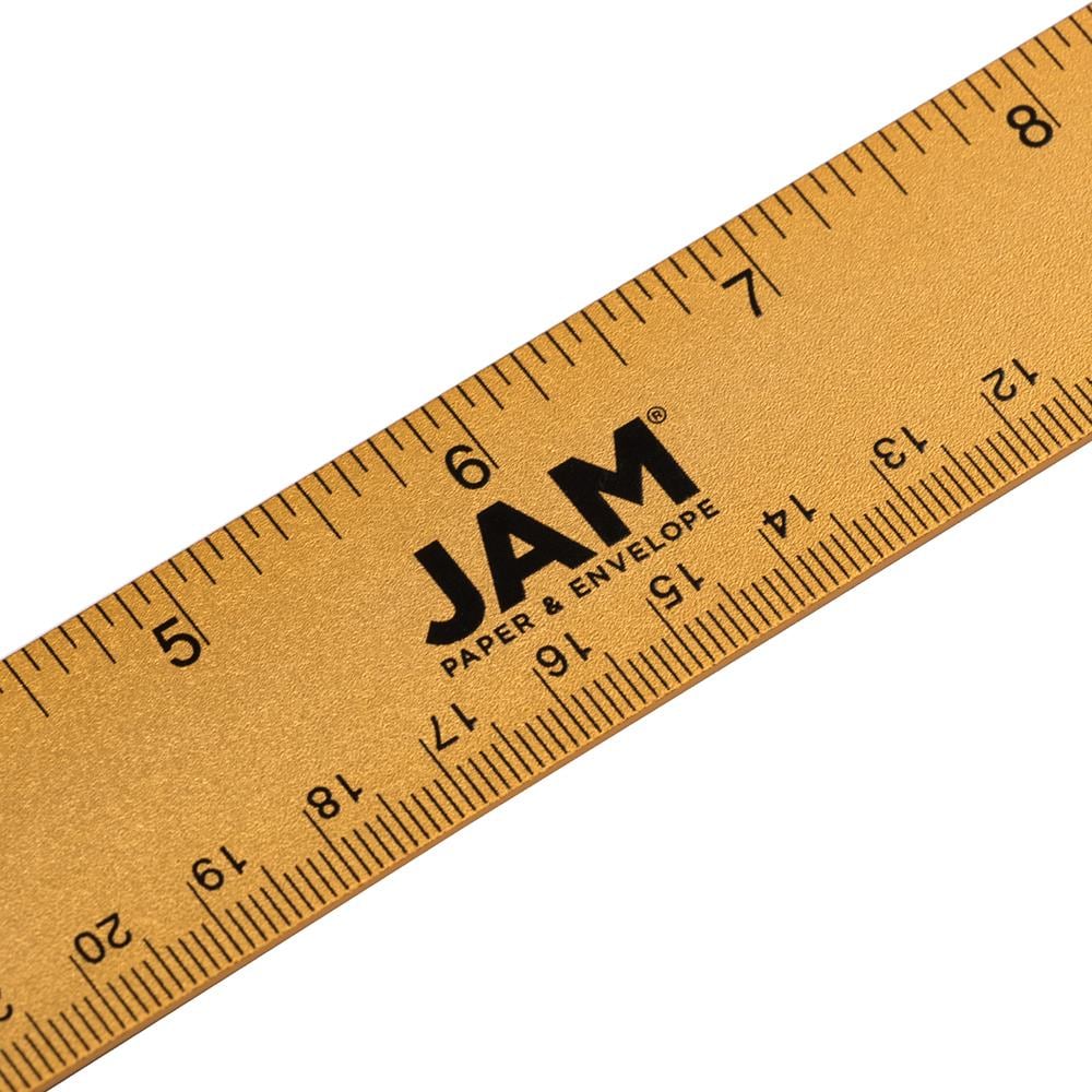 Jam Paper Stainless Steel Ruler - 12 Inches - Grey - Pack of 12 Metal Rulers | 347M12GYB