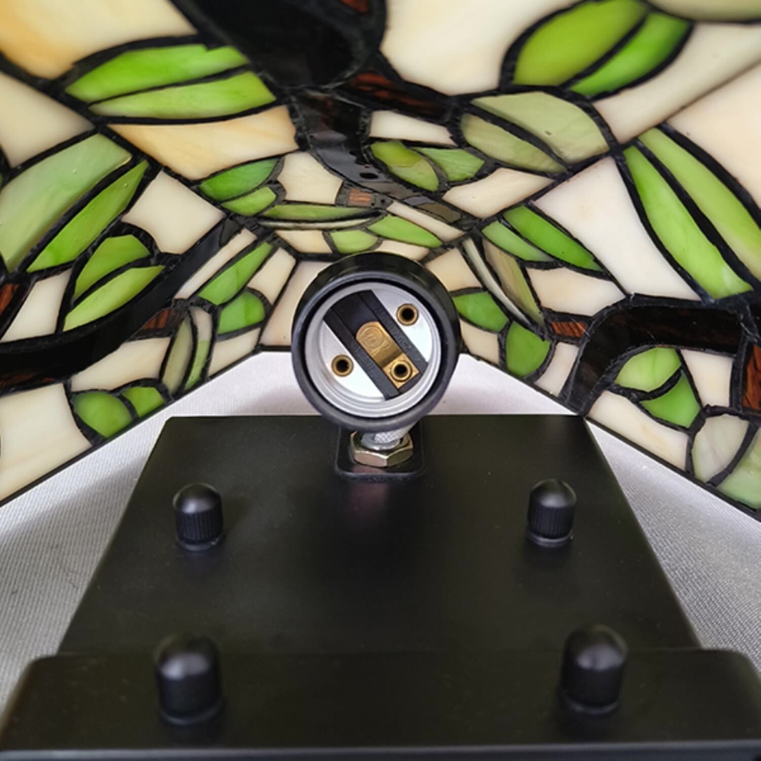 Tiffany Style Black Copper Glass Wall Sconce Light