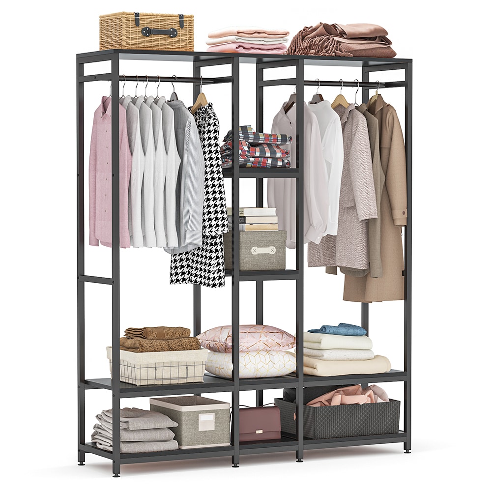 Portable Clothes Storage Closet Home Organizer Shelf Wardrobe Rack Shelves 70" 