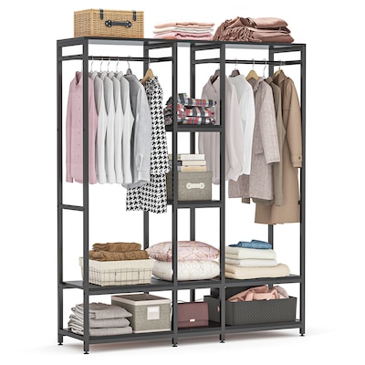 VERTICAL CLOSET ORGANIZER 12" Storage Shelf System Clothes Shelves Rods White