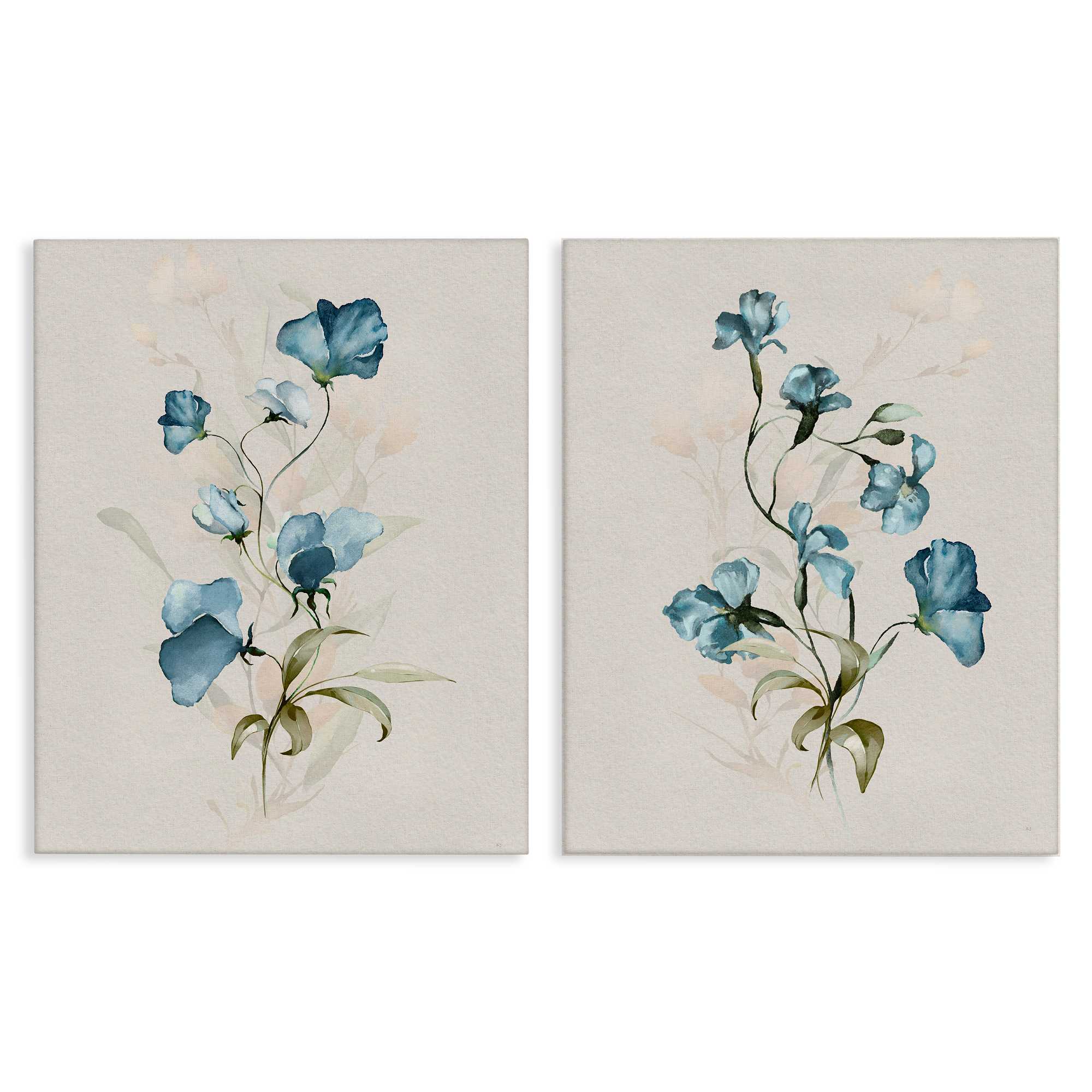 Stupell Industries B2-727-CN-2PC-16X20 Blue Botanical Herbs 2 Piece Canvas Wall Art Set By Susan Jill 16 x 20