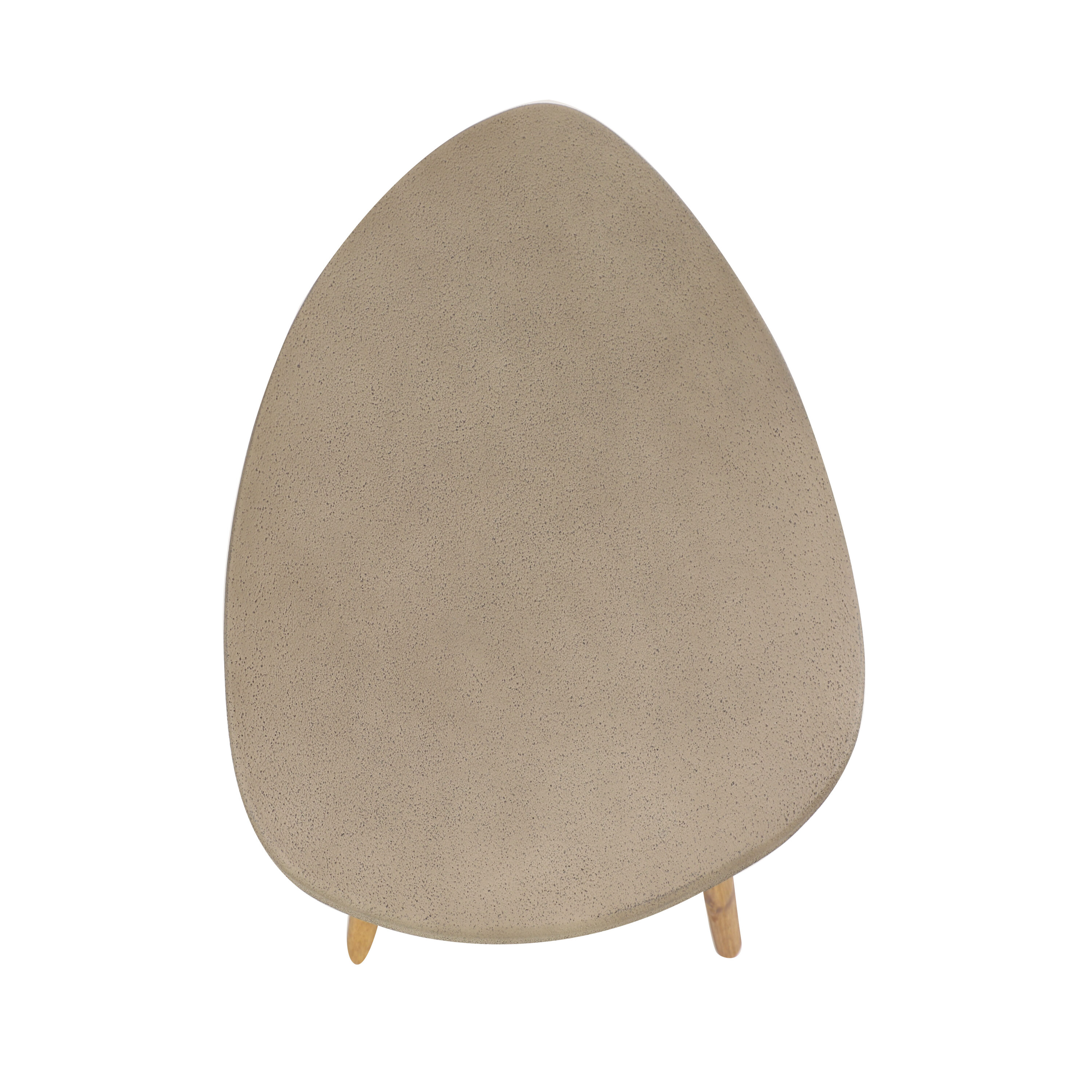 Gray Triangle Acacia Wood Outdoor Accent Table