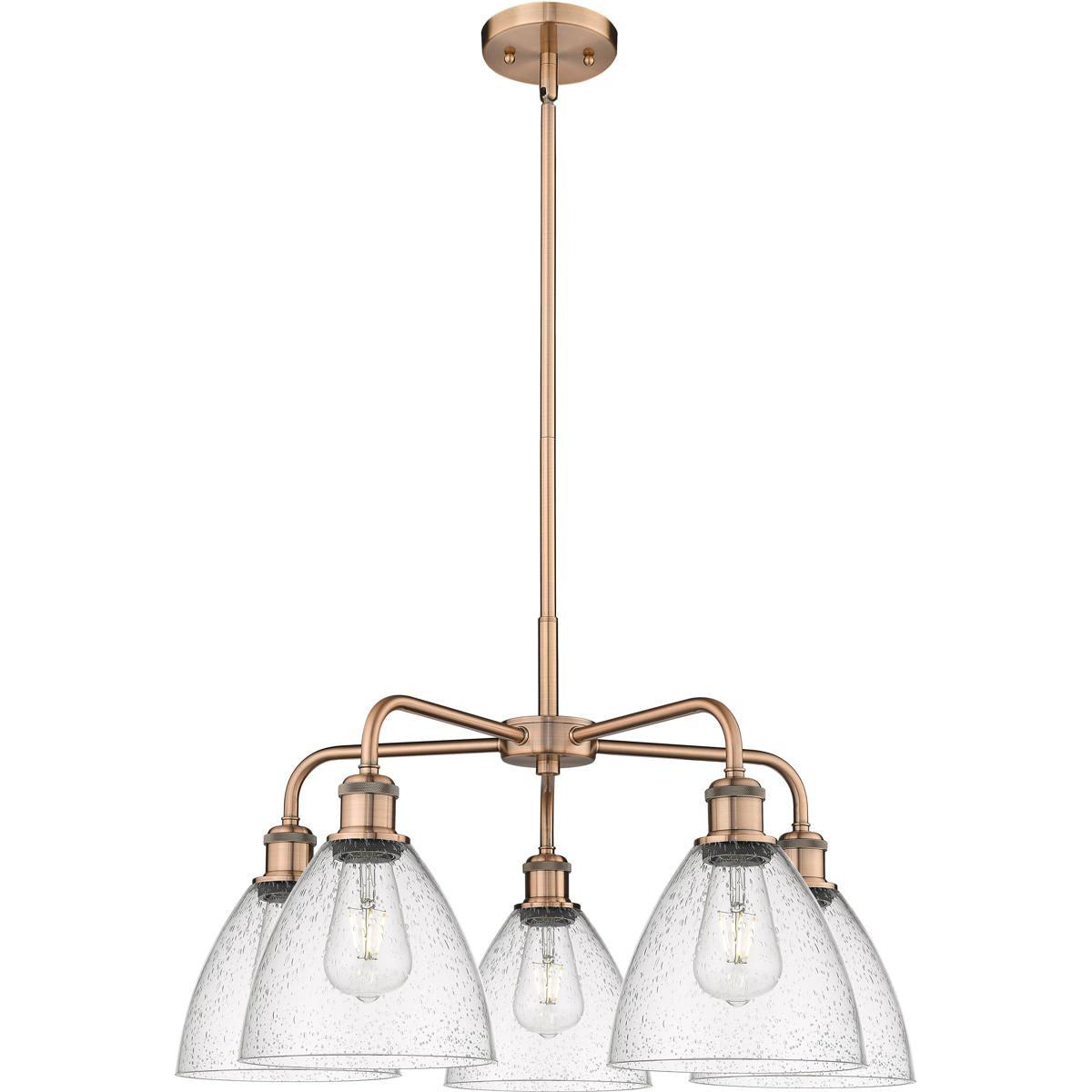 Innovations Lighting - 516-5CR-AC-GBD-754 Bristol Glass Chandelier Antique Copper