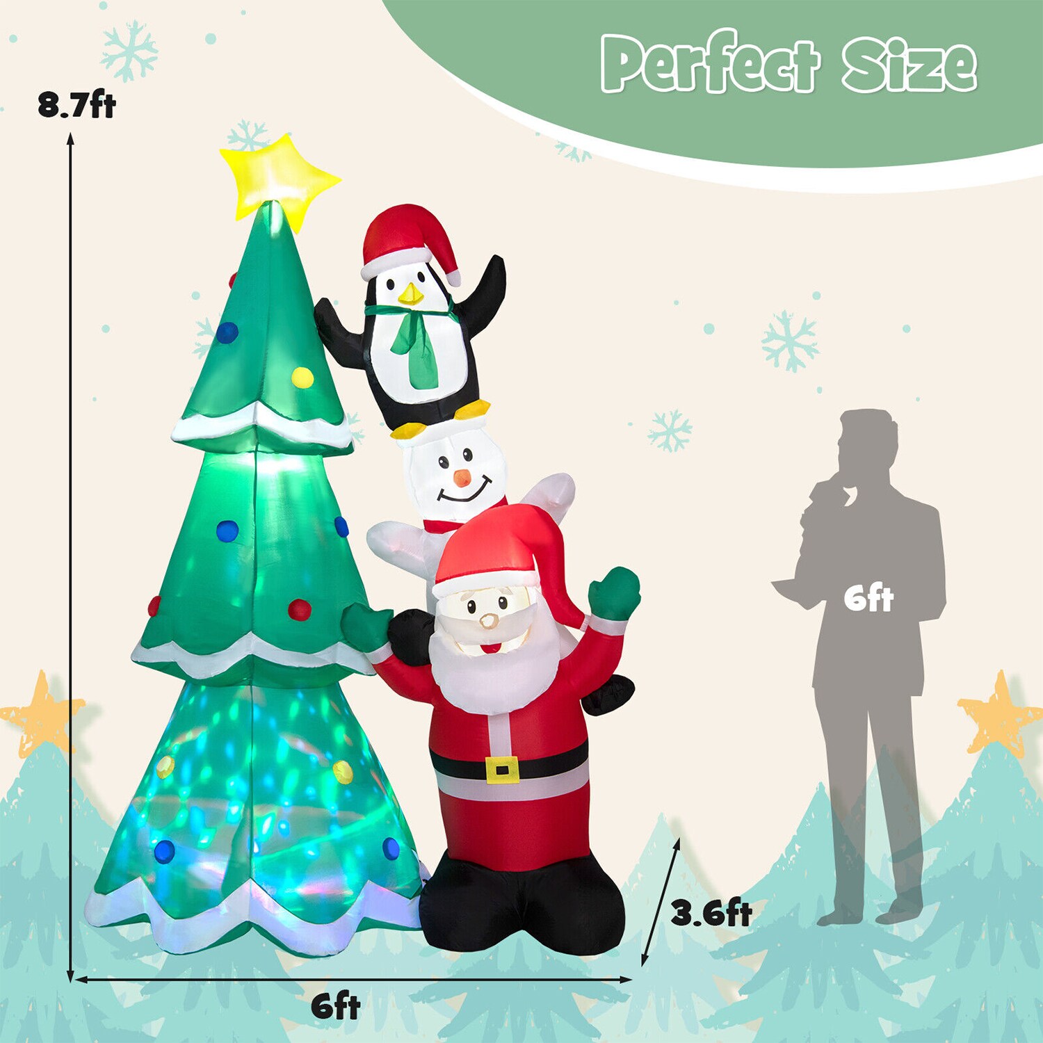 WELLFOR HYZ24087US Christmas-Inflatables - View #2