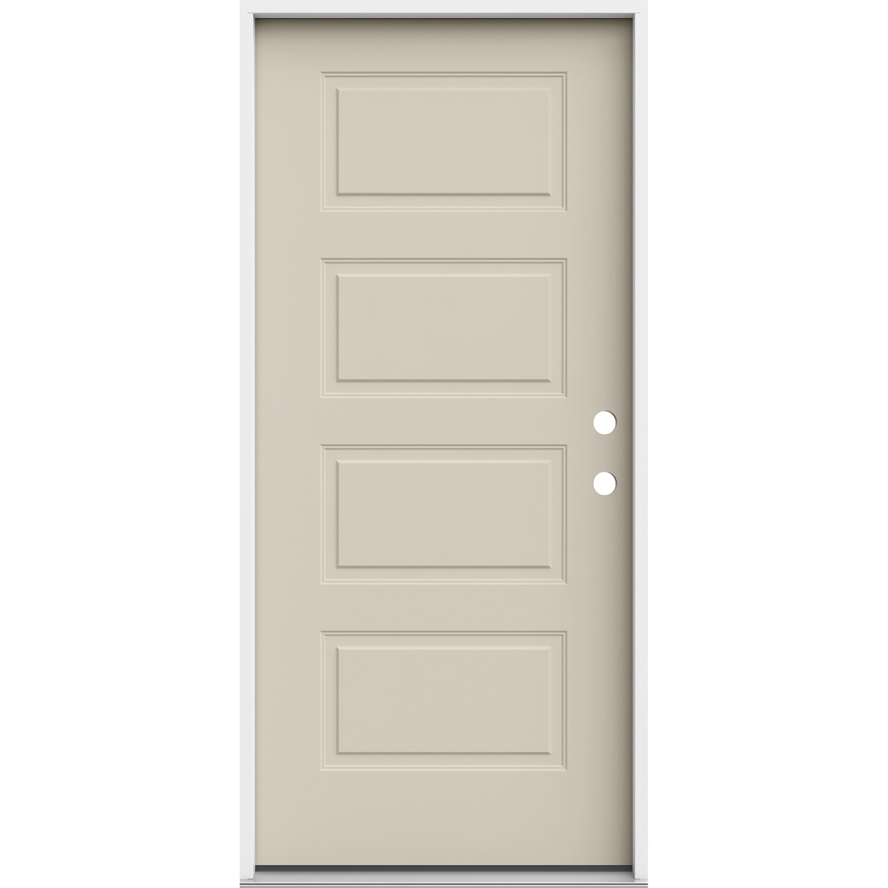 JELD-WEN LOWOLJW250500001 36-in x 80-in x 4-9/16-in Steel No glass Left-hand inswing Primed Prehung Front Door Insulating core