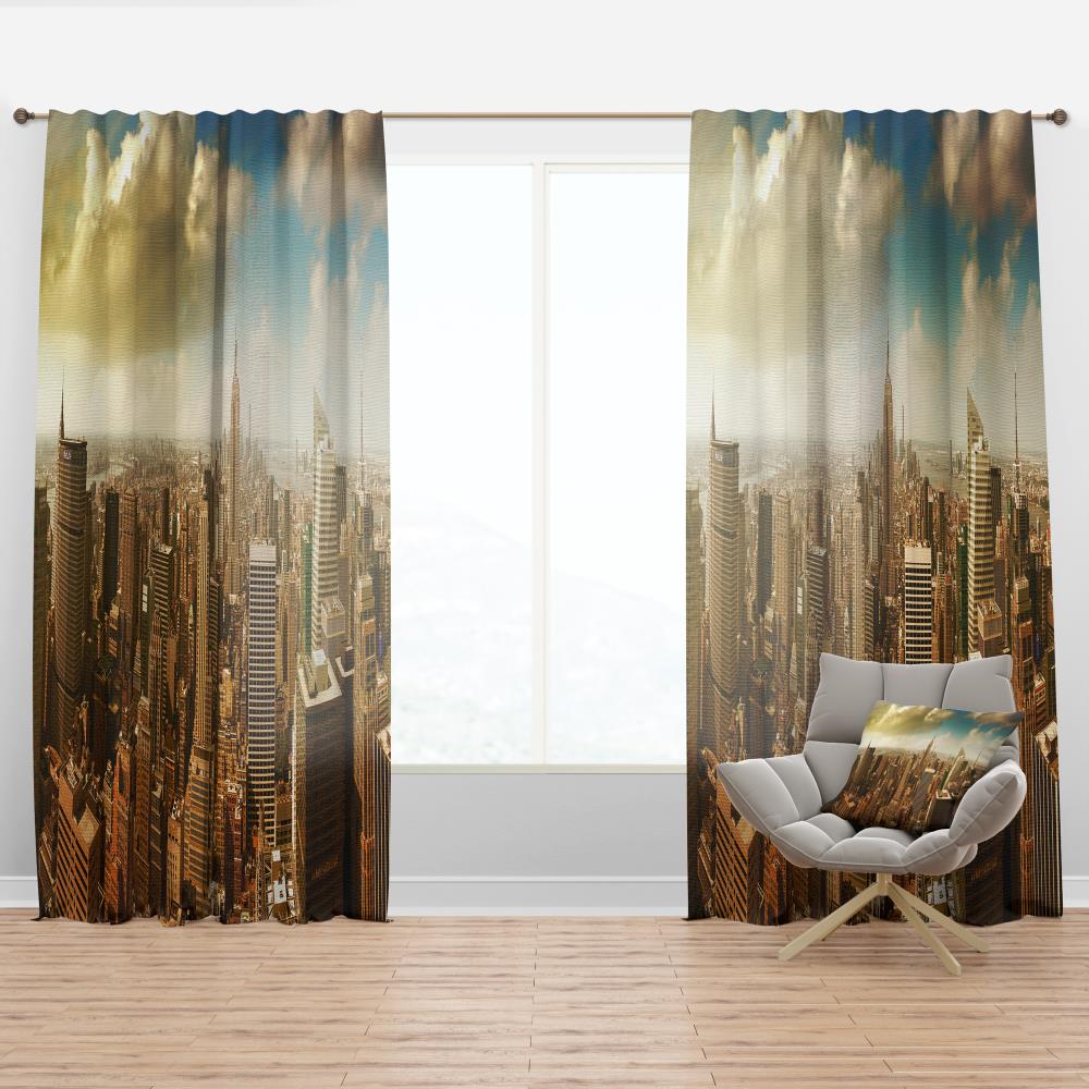 Designart CTN14333-52-120 120-Inches Brown Room darkening Thermal lined Rod pocket Single curtain panel