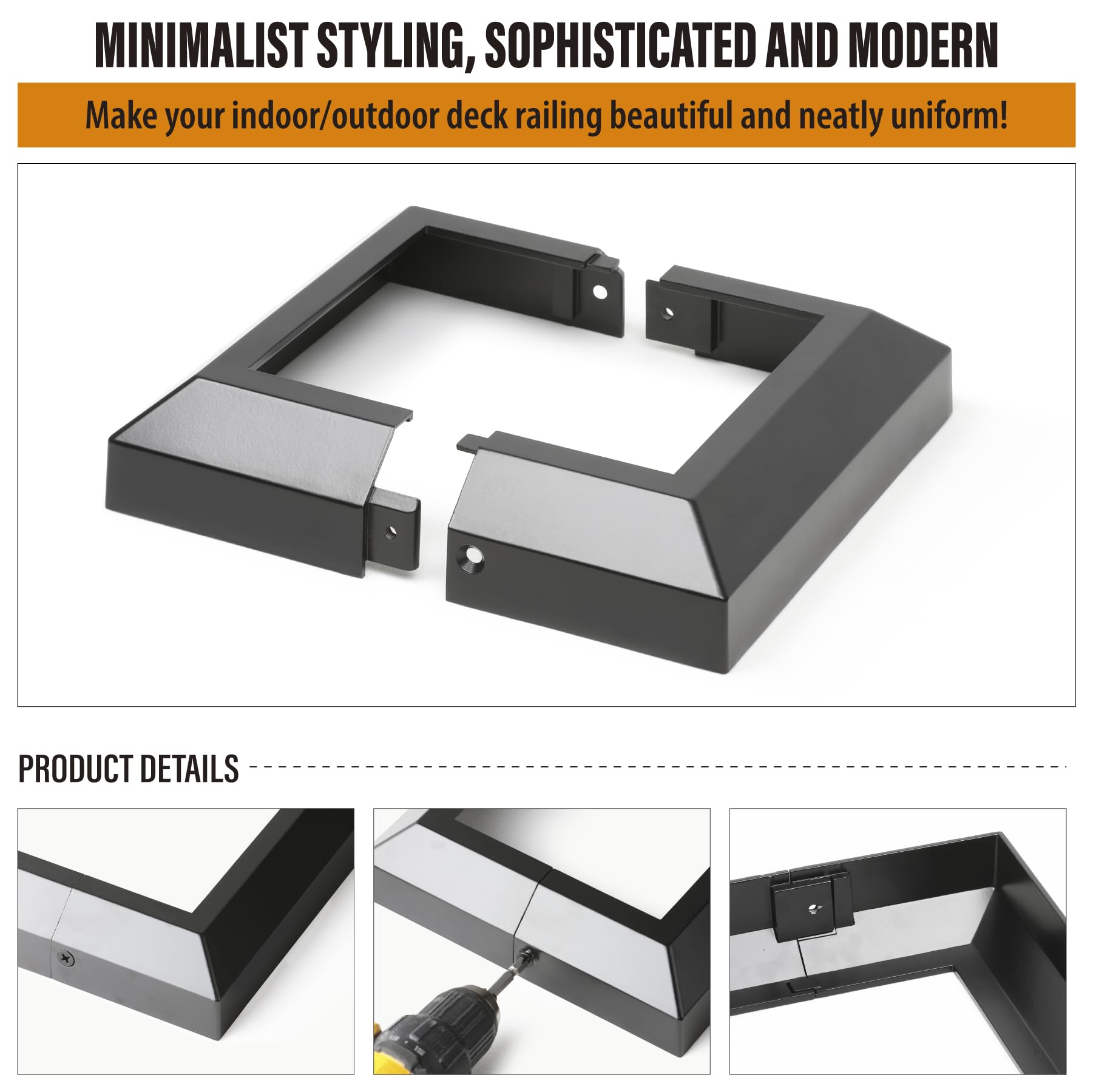 Oyezvary 6x6 Actual 5 Point 5 x 5 Point 5 Aluminum Deck Post Base Cover ...