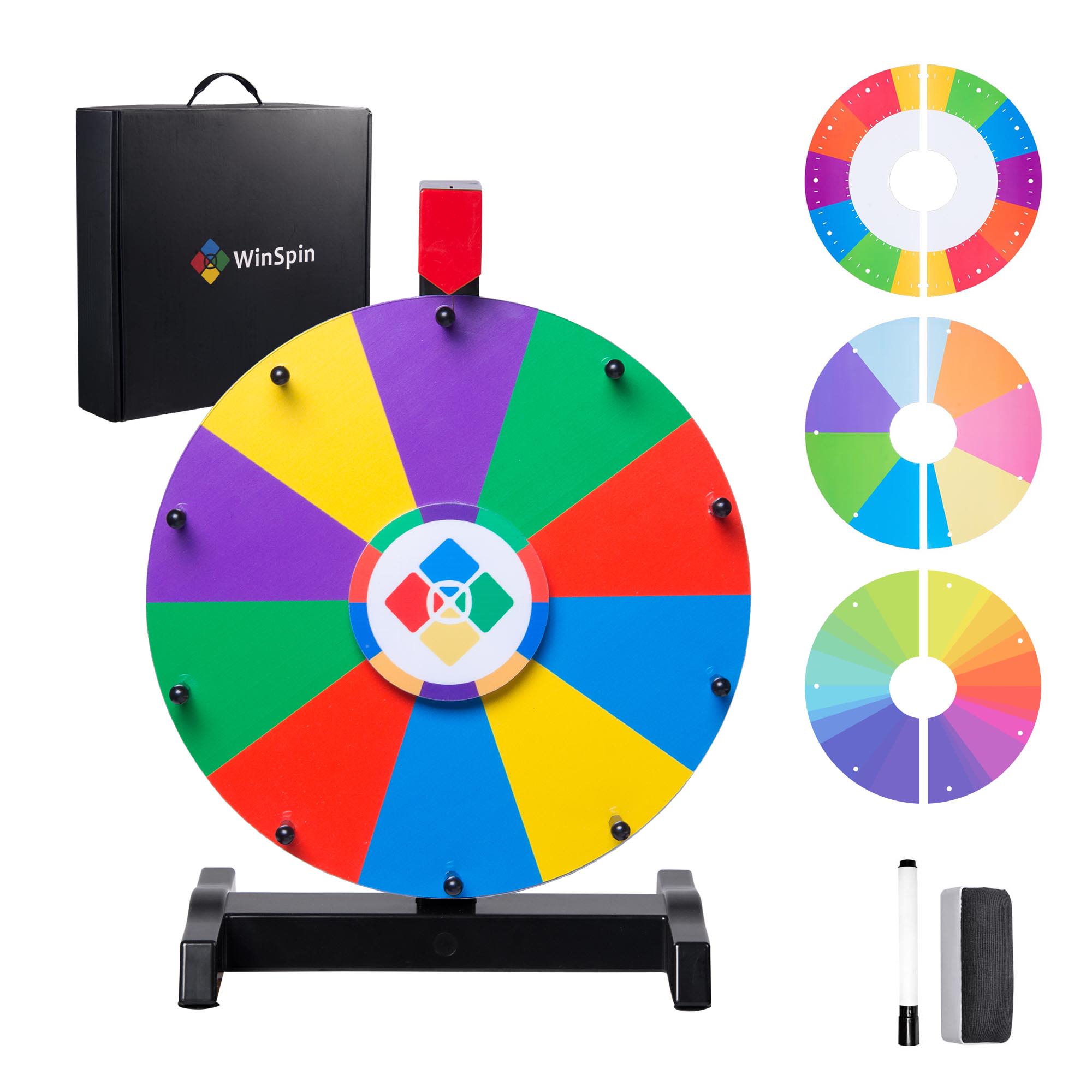 Yescom 35WSP007-A26-TB-LO WinSpin 12IN Spin Wheel Teaching Aid Material Math Words Time Game Templates Kids