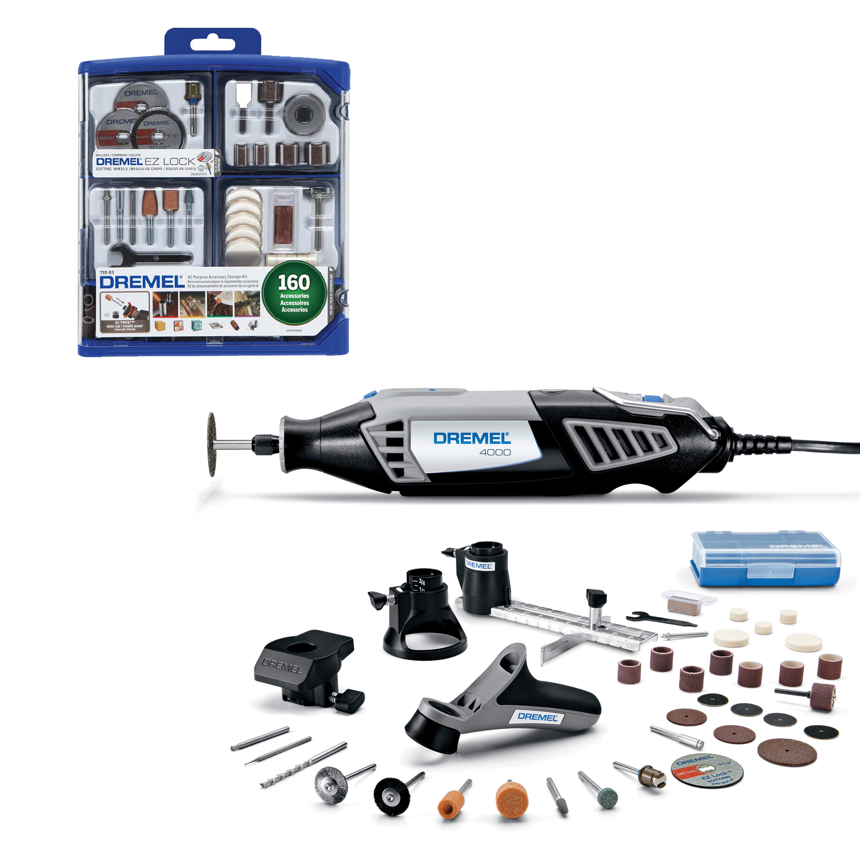 Shop Dremel 4000 39-Piece Variable Speed 1.6-Amp Rotary Tool with Hard Case with Rotary Multipurpose Accessory Kit at Lowes.com