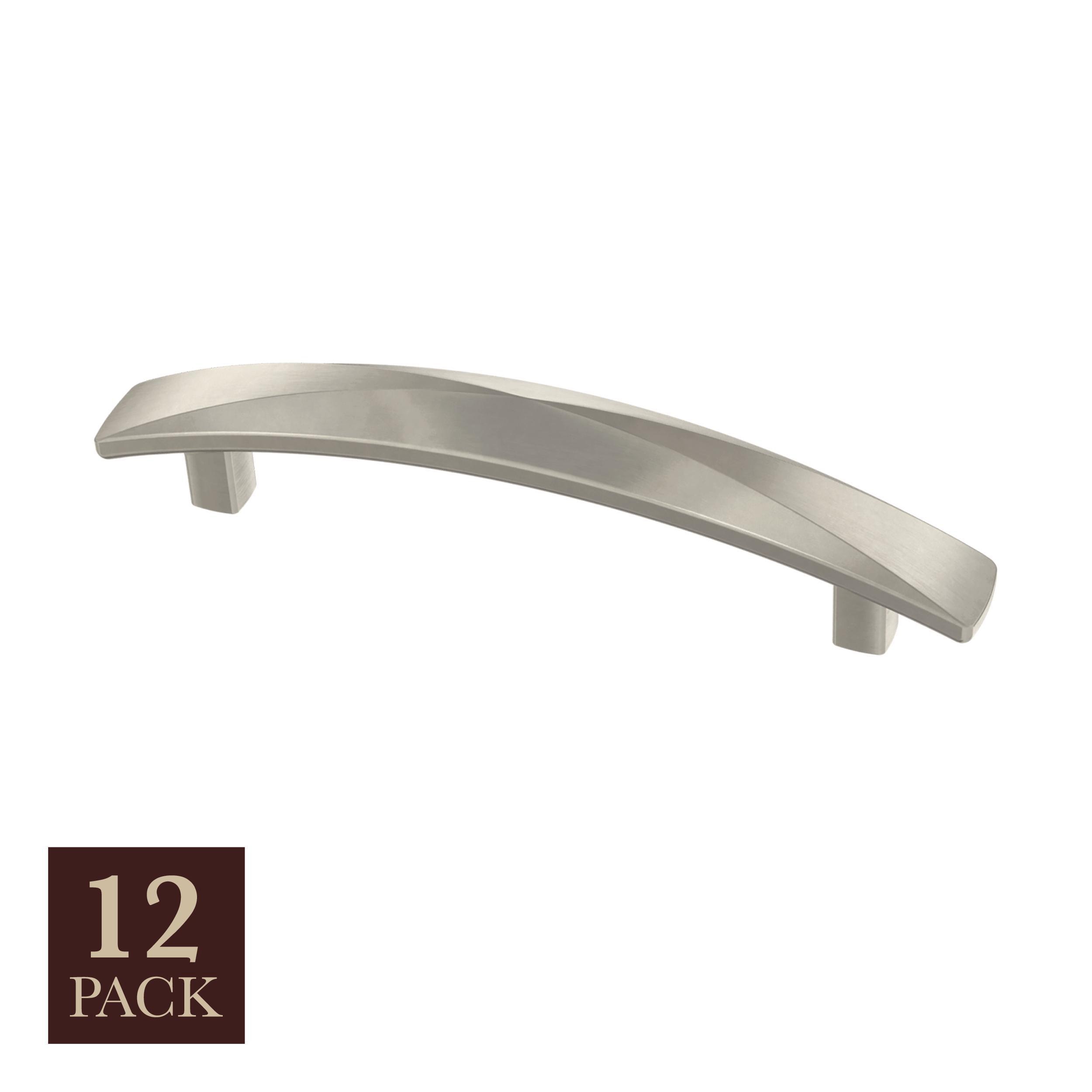 allen + roth P34959W-SN-K1 Fairchild 3-3/4-in , 96mm Center to Center Satin Nickel Arch Bar 12 -Pack