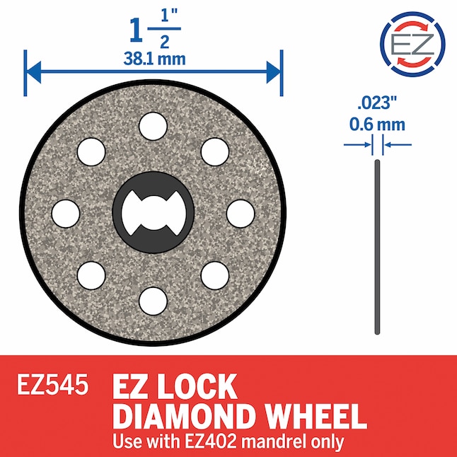 Dremel EZ Lock Diamond Grit Cutting Wheel Accessory the Rotary Tool Bits & Wheels department at Lowes.com