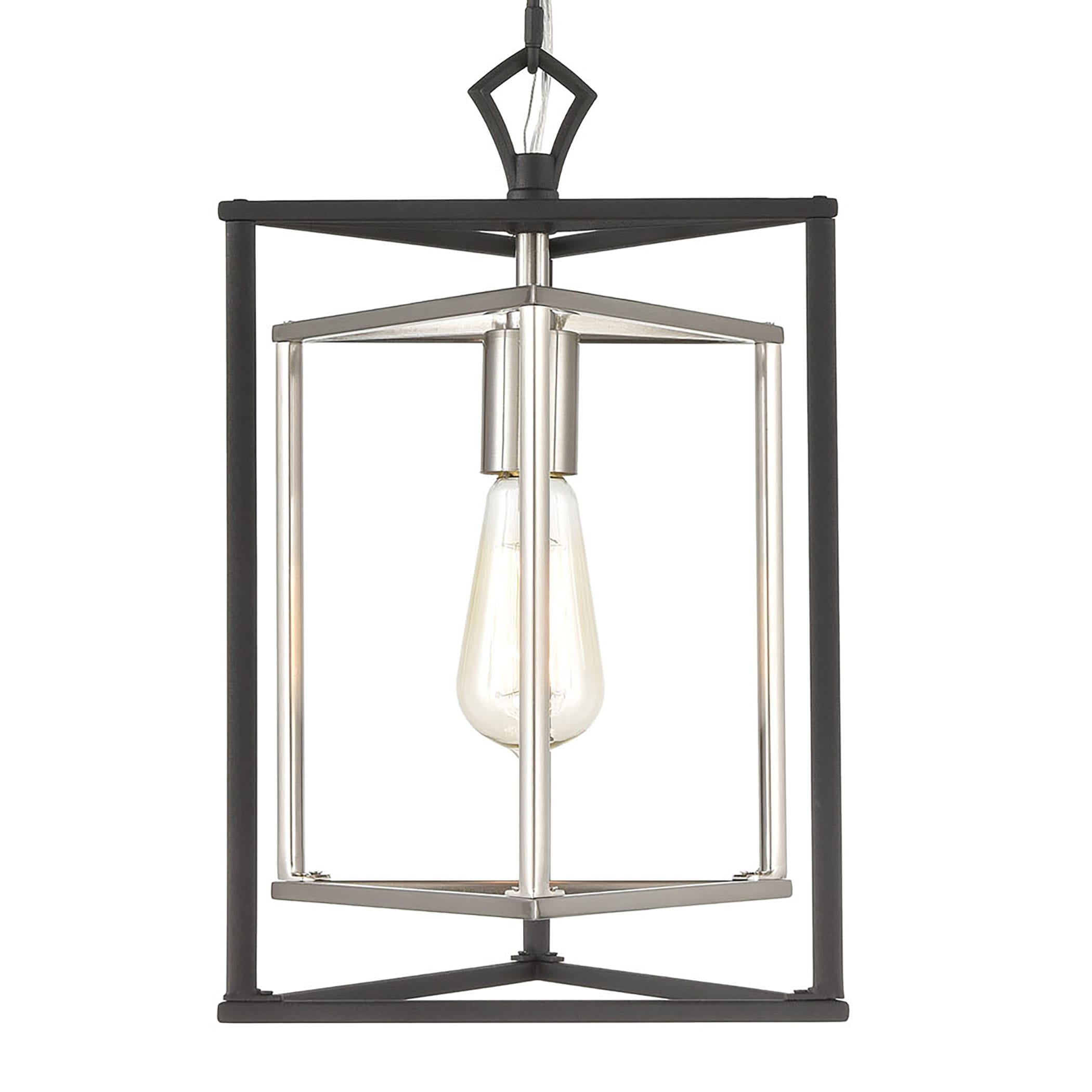Salinger Charcoal and Satin Nickel Mini Pendant Light