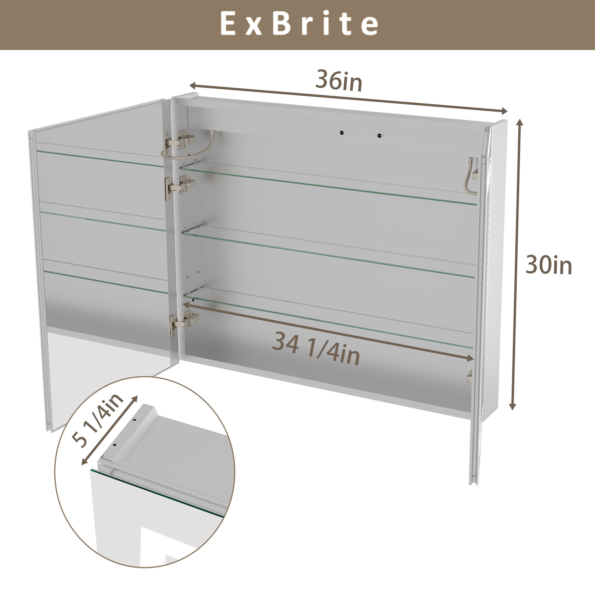 ExBrite 1230WD2430V3R Bathroom-Medicine-Cabinets - View #3