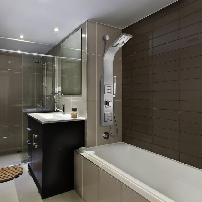 AKDY 39-in Stainless Steel 2-Spray Shower Panel System (Valve Included) AKDY 39-in Stainless Steel 2-Spray Shower Panel System (Valve Included)