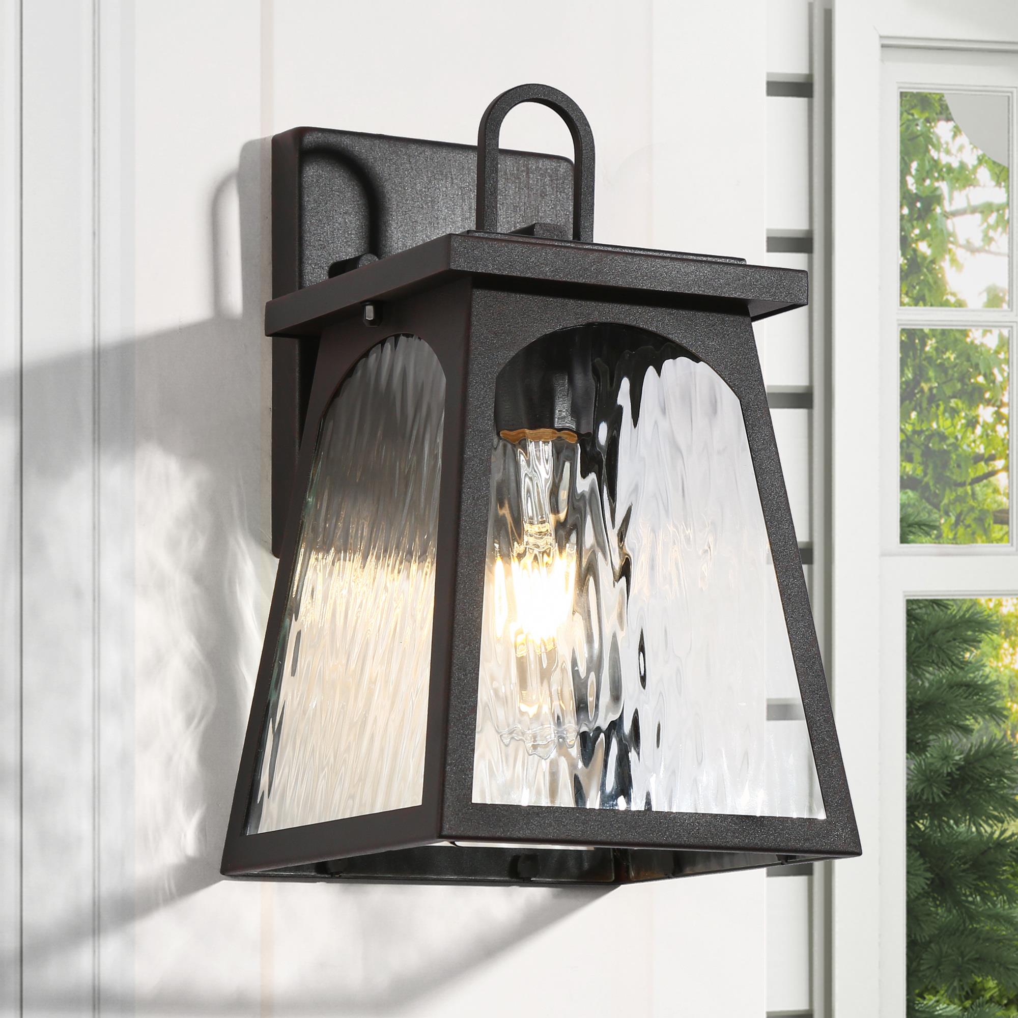 LNC ZIFIQBLWS098WA9 Sabrina 1 -Light 11-in H Distressed Bronze Hardwired Outdoor Wall Light