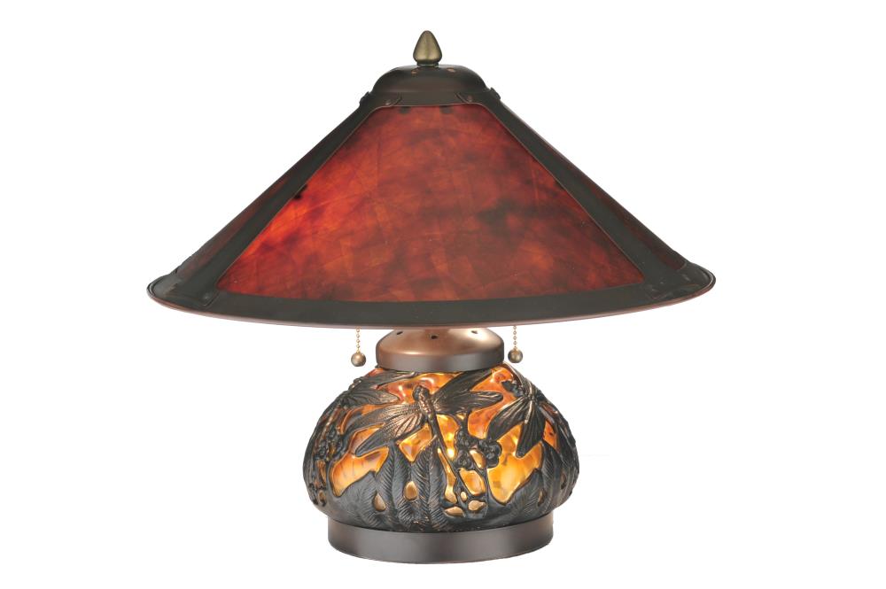 Meyda Tiffany Lighting 118681 Sutter Mahogany bronze Pull-chain Table Lamp with Tiffany-style Shade