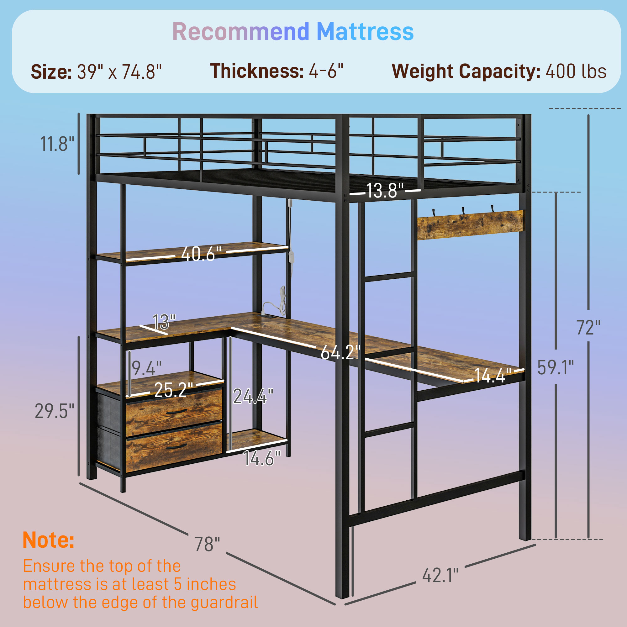 HomCom 831-963V80BK beds - View #3