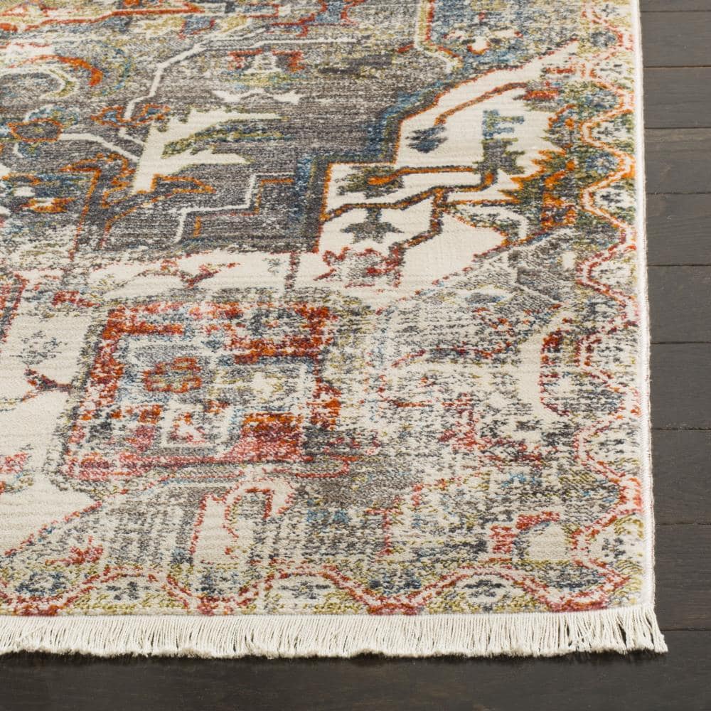 Gray Reversible Synthetic 6' x 9' Rectangular Area Rug
