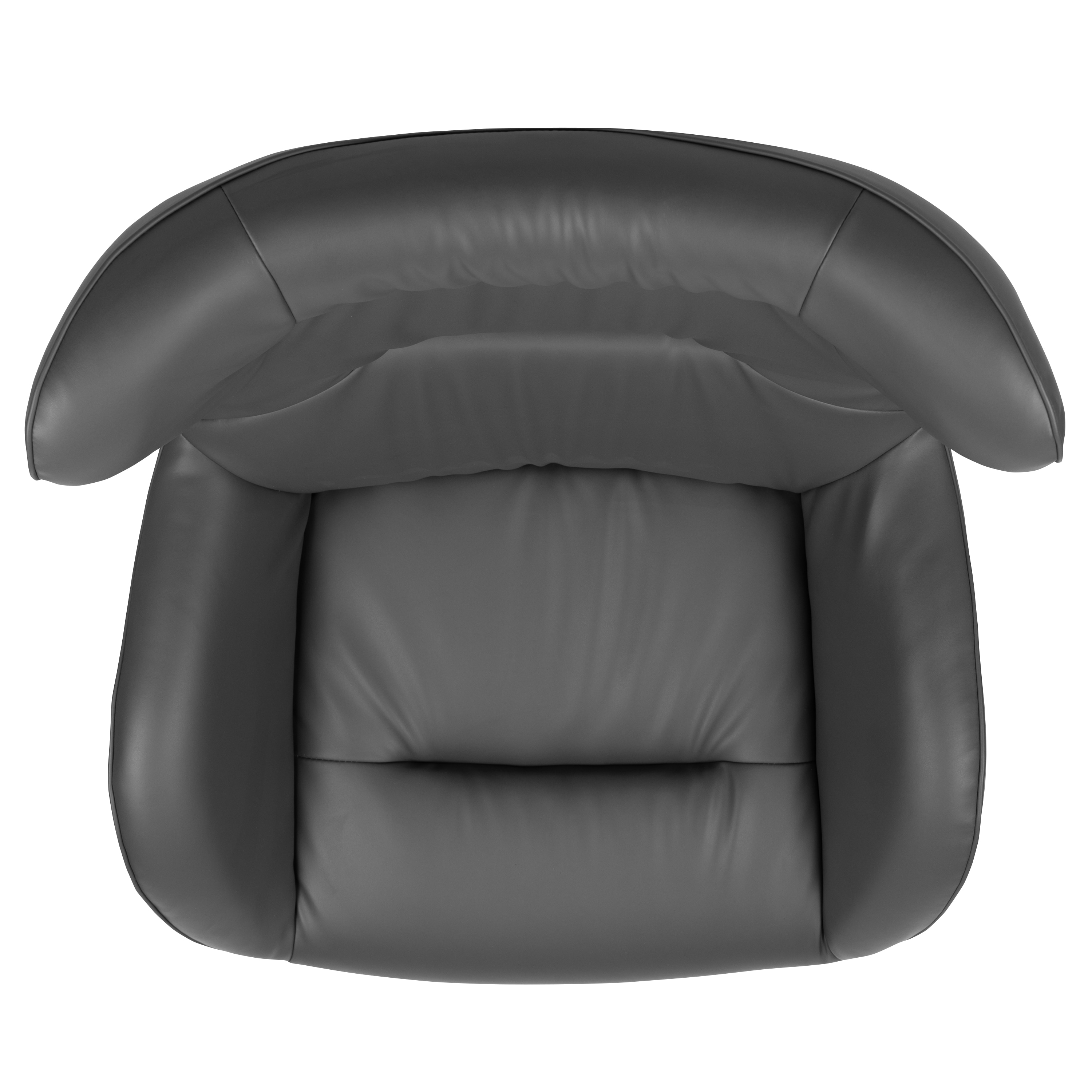 Sophisticated Gray LeatherSoft Swivel Wing Accent Chair