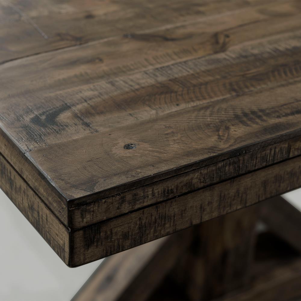 Rustic Chic Reclaimed Wood Extendable Dining Table in Walnut Brown