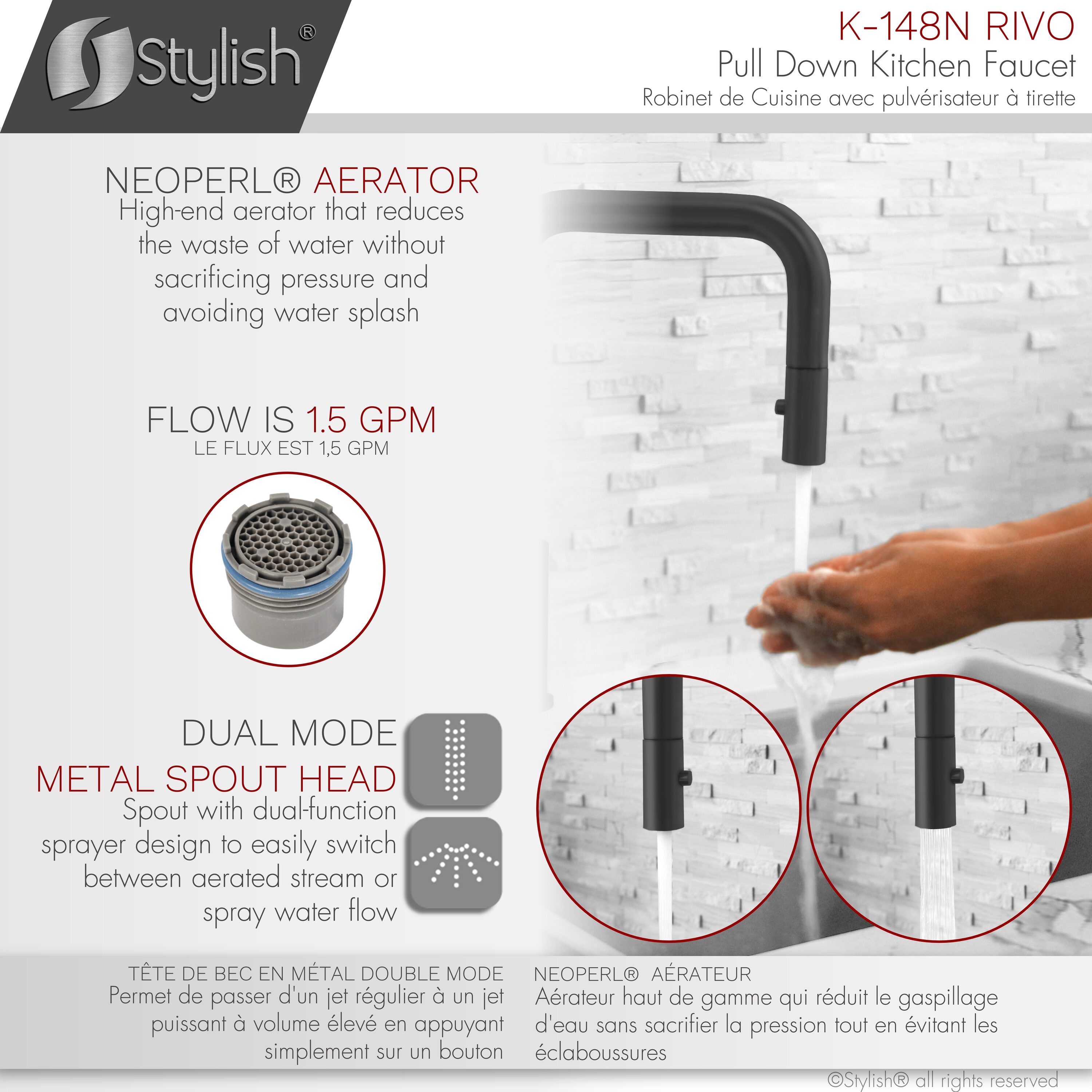 Stylish K-148N Kitchen-Faucets - View #5
