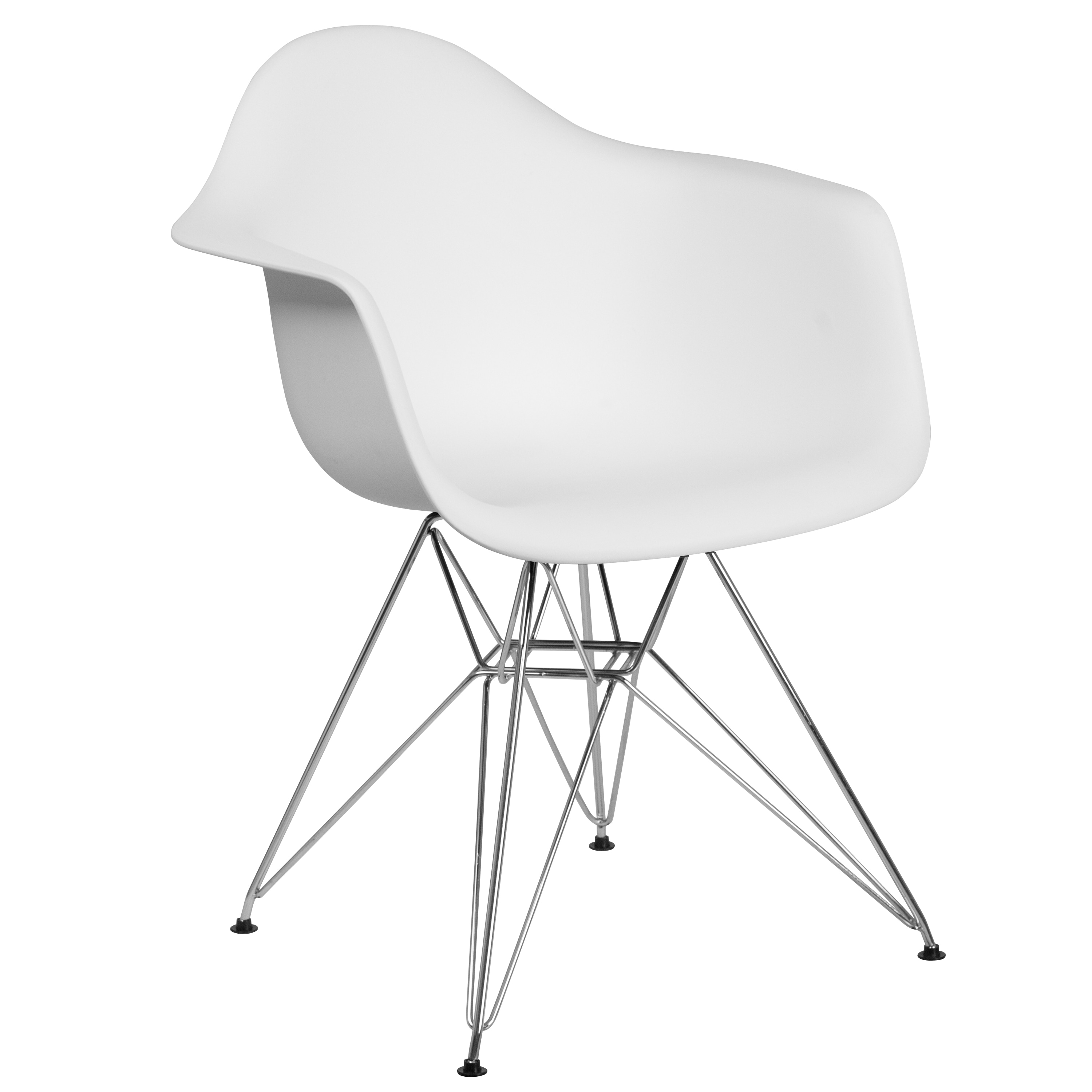 white plastic accent chair