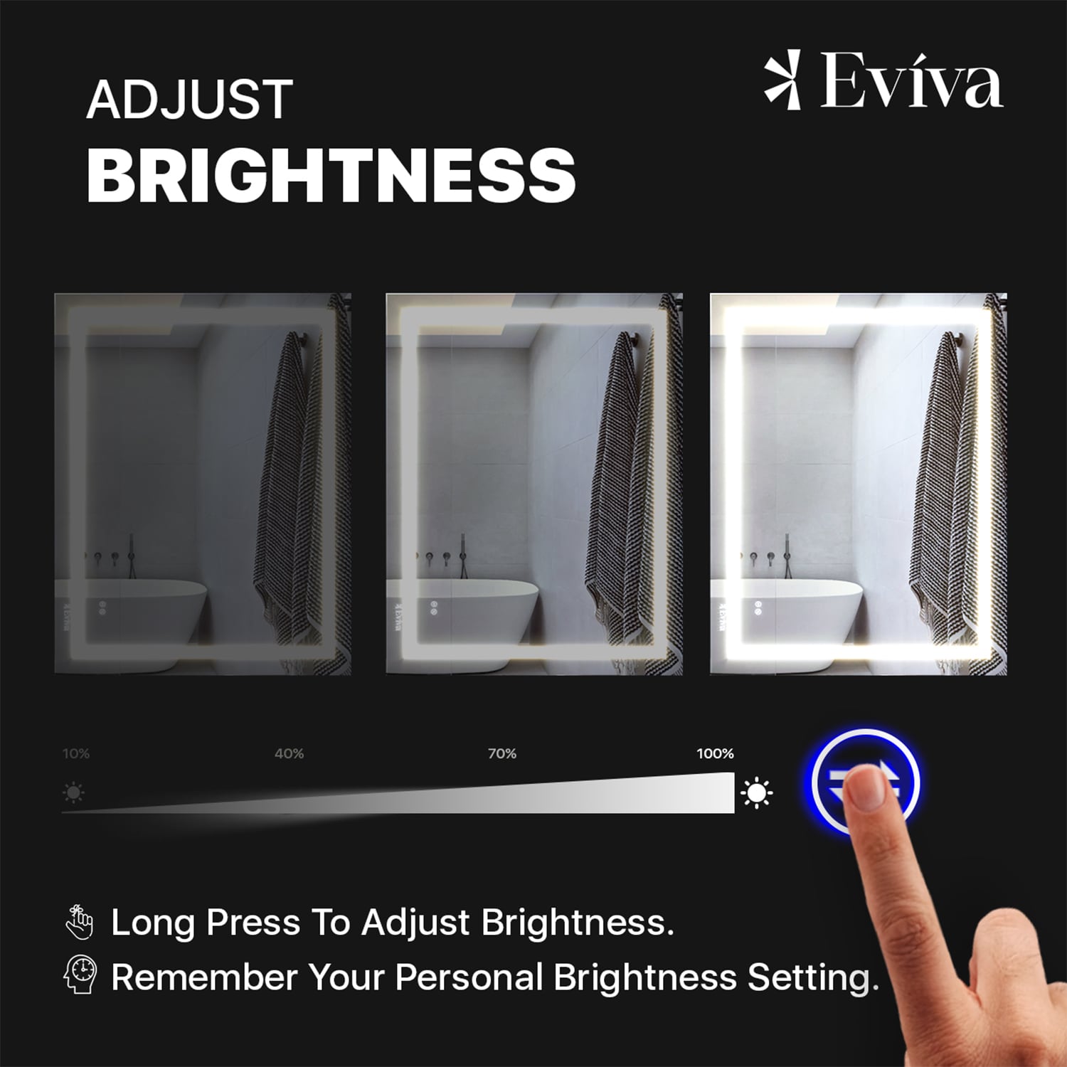 Eviva EVMR101-36X28-LED Framed-Bath-Mirrors - View #5