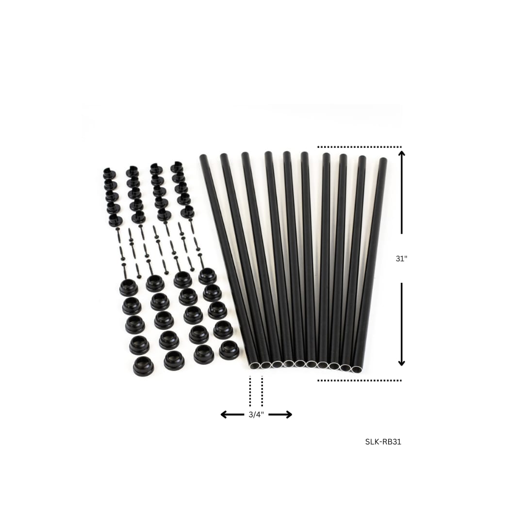 Snap'n Lock Baluster Kit-Round - Black / 3/4x 31 / 10-Pack