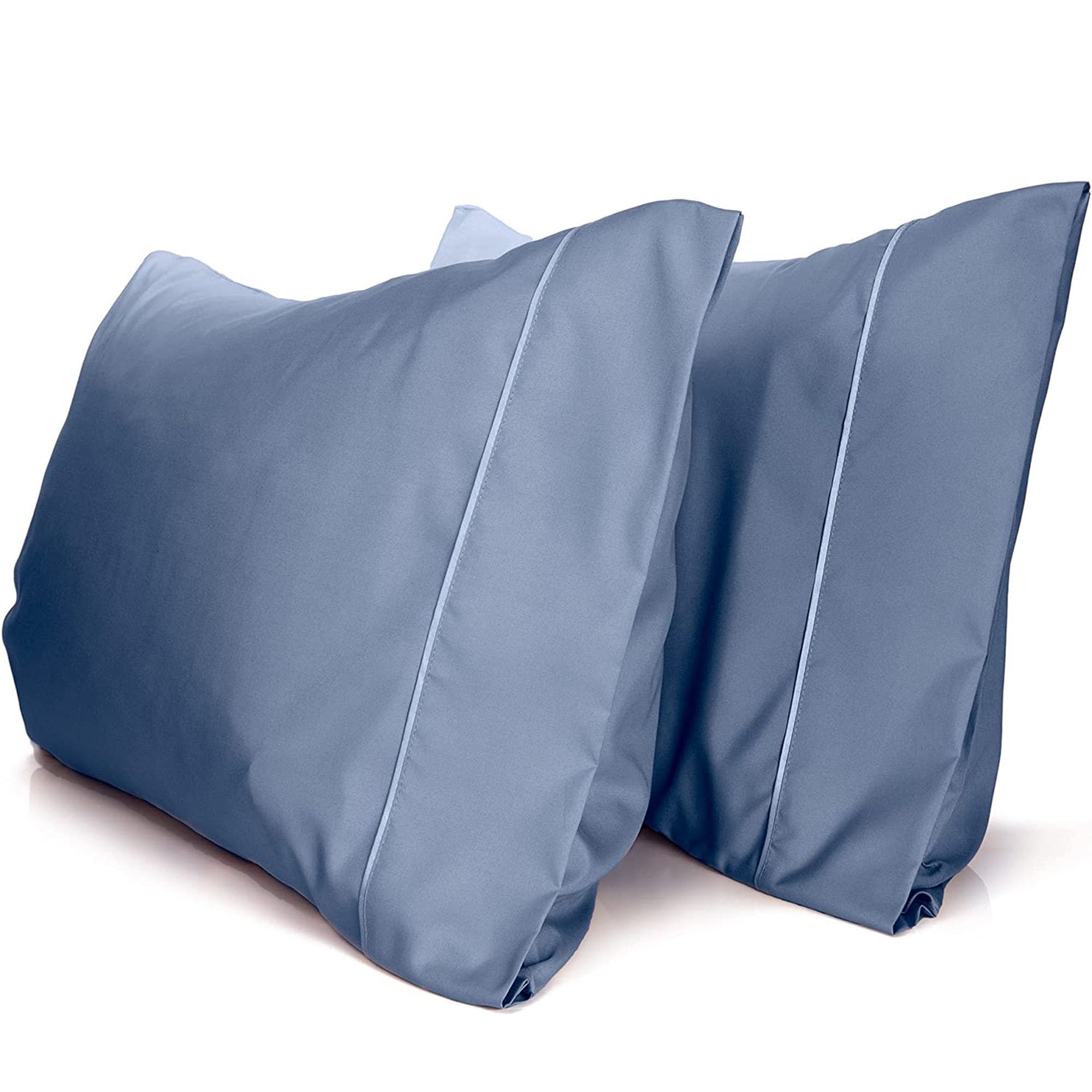 LuxClub B09F73JX8K 2 PC Oxford King Performance Microfiber Solid Pillowcase Set