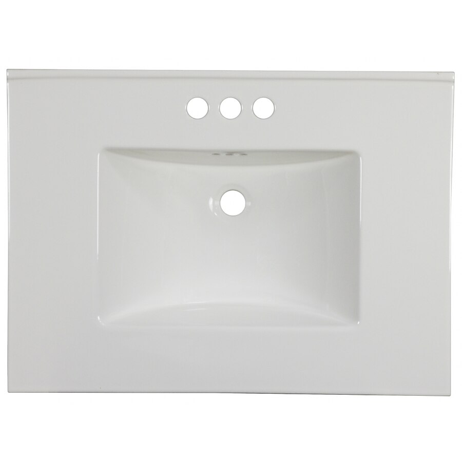 American Imaginations Flair 30.75-in White Fire Clay Bathroom Vanity Top American Imaginations Flair 30.75-in White Fire Clay Bathroom Vanity Top