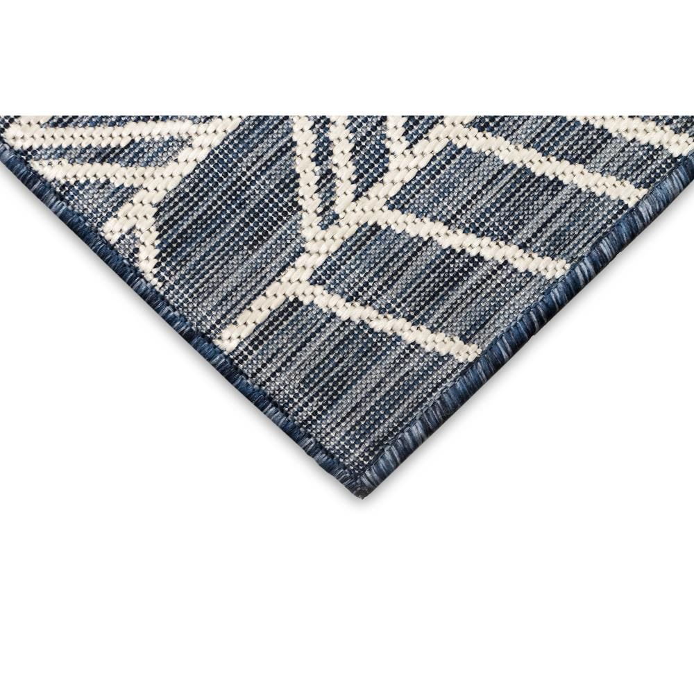Navy Chevron Casual Lifestyle Indoor/Outdoor Runner Rug 23" x 90"