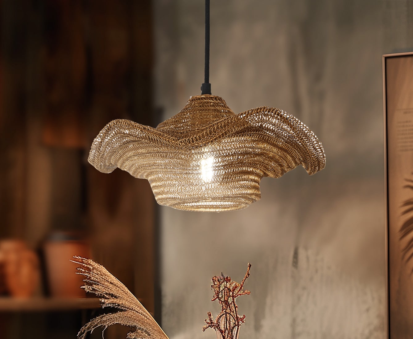 Metropolitan N1761-752 Marseille Gilded Brass Mid-century Geometric Small Hanging Pendant light