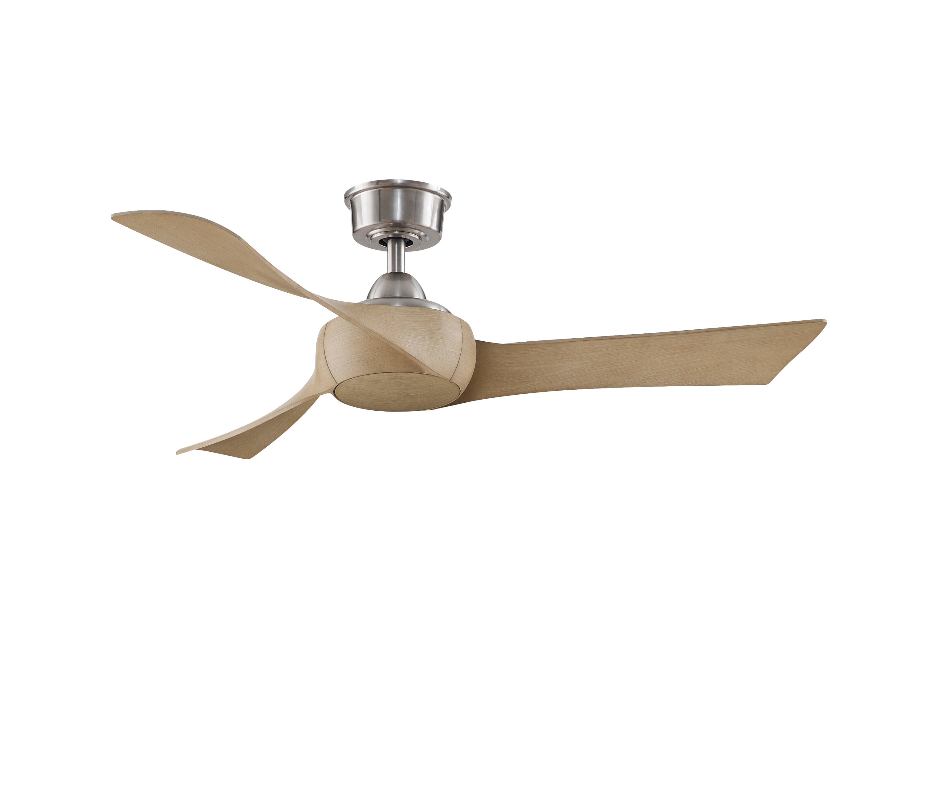 Fanimation Wrap Custom 48-in Brushed Nickel with Natural Blades Indoor/Outdoor Smart Ceiling Fan Light Kit Compatible and Remote (3-Blade) FPD8530BN-48N Sansujyuku sansujyuku.com