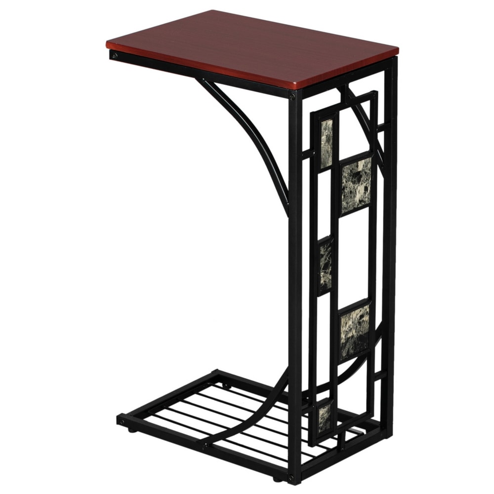 Winado 423716498822 8-in W x 21.4-in H Brown Wood Rectangular Modern End Table with Storage Assembly Required