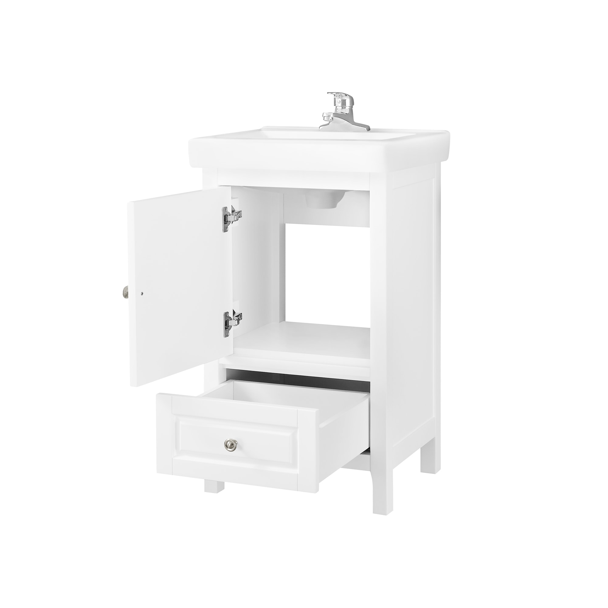 OVE Decors Balvin 20-in White Single Sink Bathroom Vanity with White ...