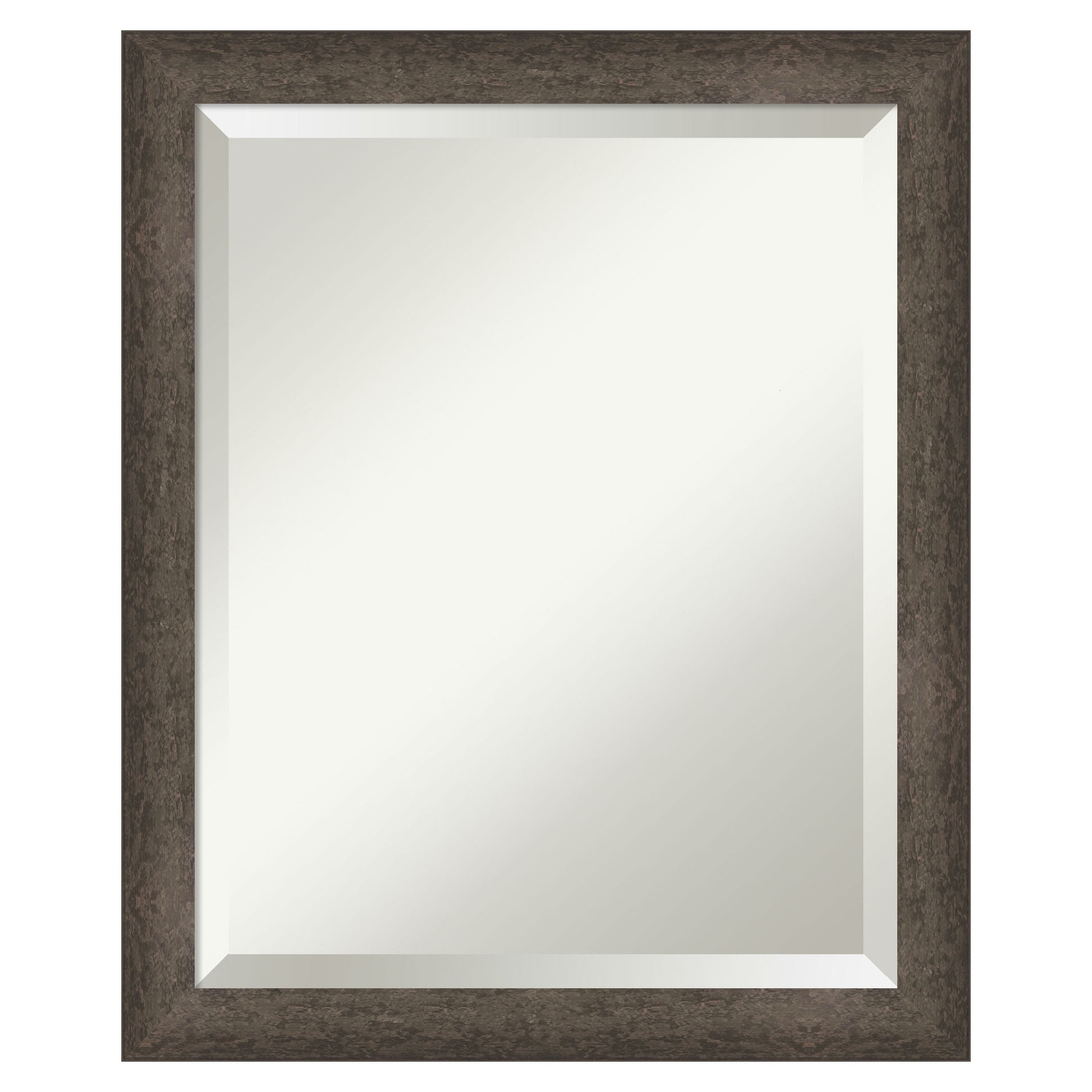Amanti Art Dappled Light Bronze Narrow Frame 18.75-in W x 22.75-in H Rectangle Salon Scoop Silver Framed Vanity Mirror