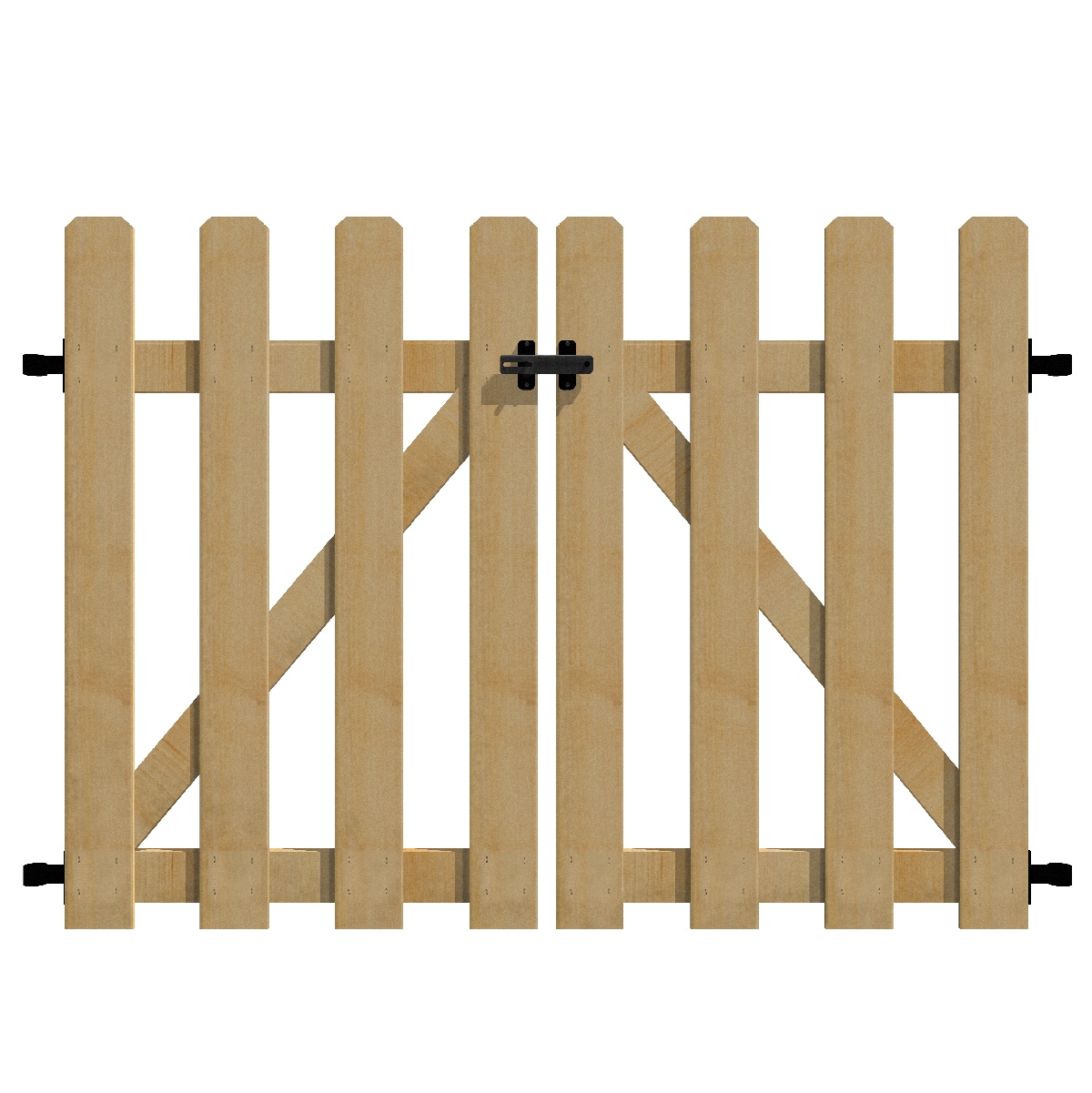2x Wooden Garden Gate Door Picket Fence Timber Impregnated Wood Barrier Palisade 