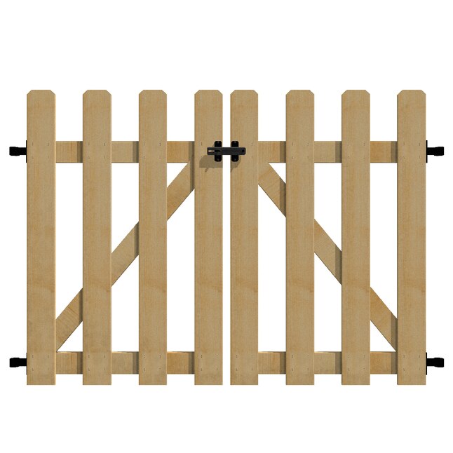Yardlink 2 83 Ft X 3 6 Brown Dog Ear Wood Fence Gate In The Gates Department At Lowes Com