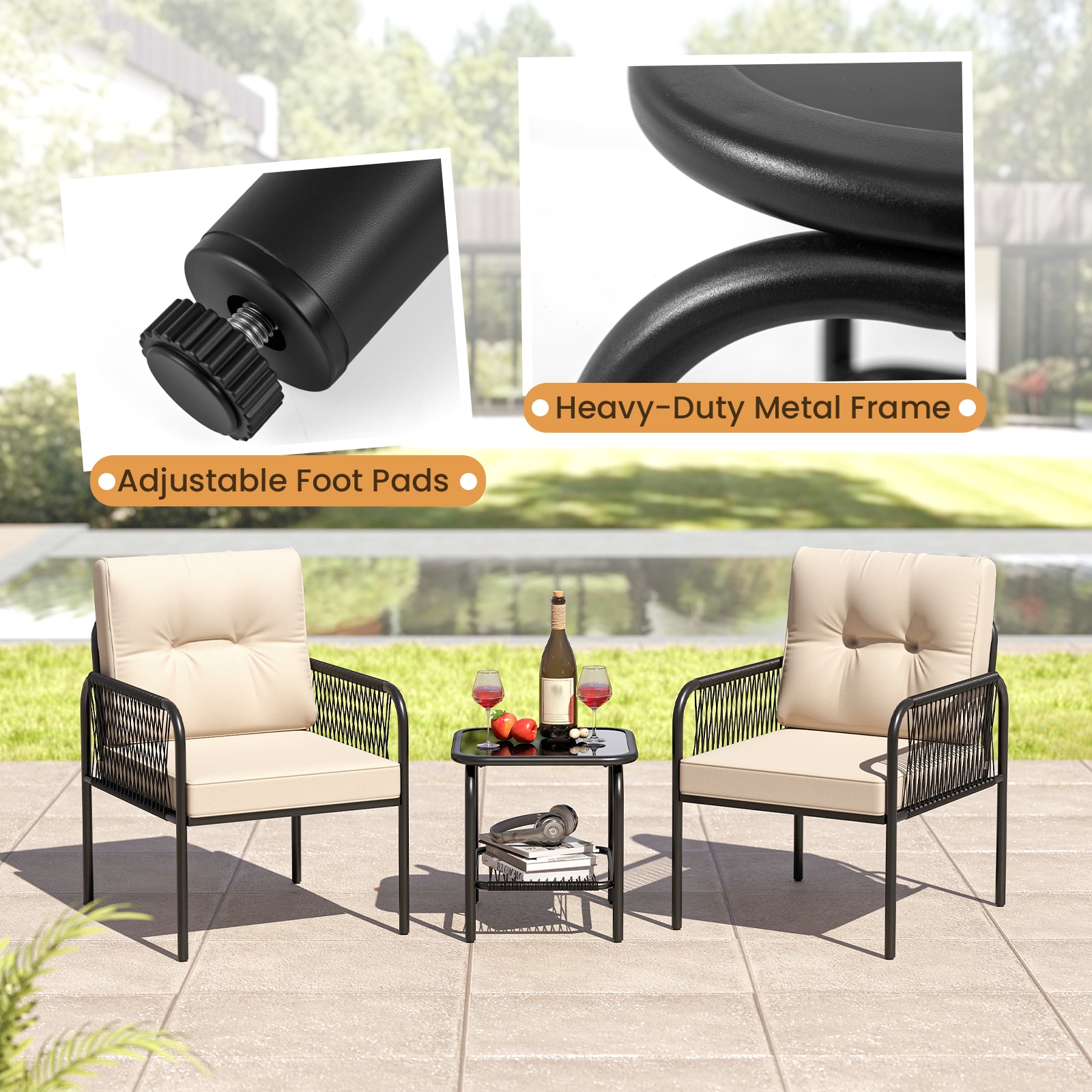 Forclover HYFE-12178BE Patio-Conversation-Sets - View #8